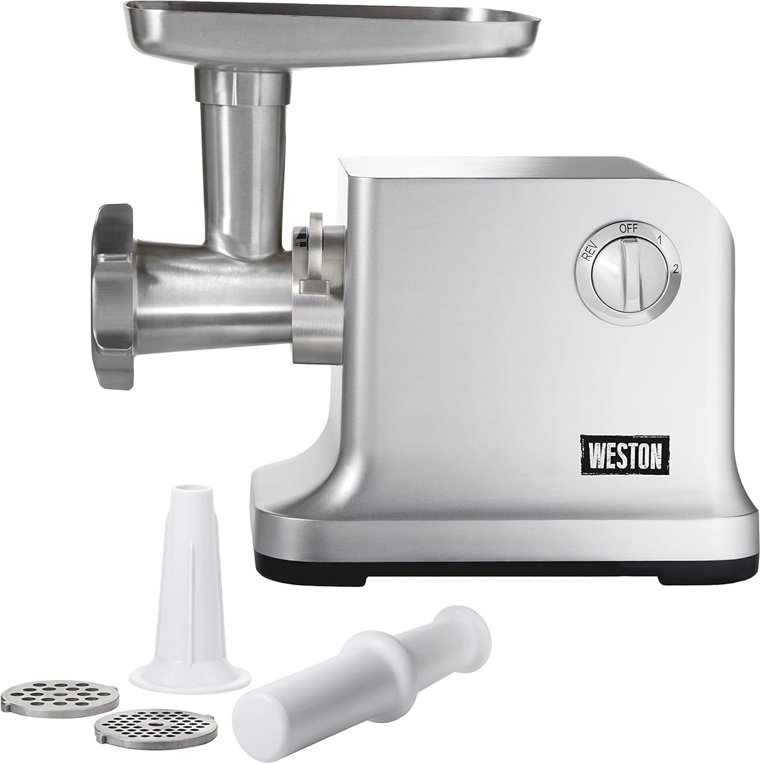Weston Electric Meat Grinder Sausage Stuffer #12 – Silver – Meat Grinders