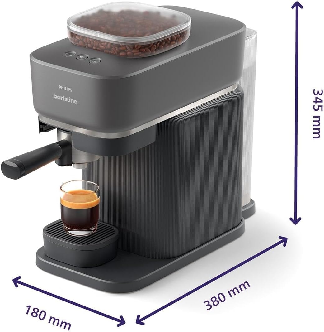 Philips Baristina Automatic Espresso Machine & Milk Frother Bundle – 1 cups – Black – Espresso Machine & Coffeemaker Combos