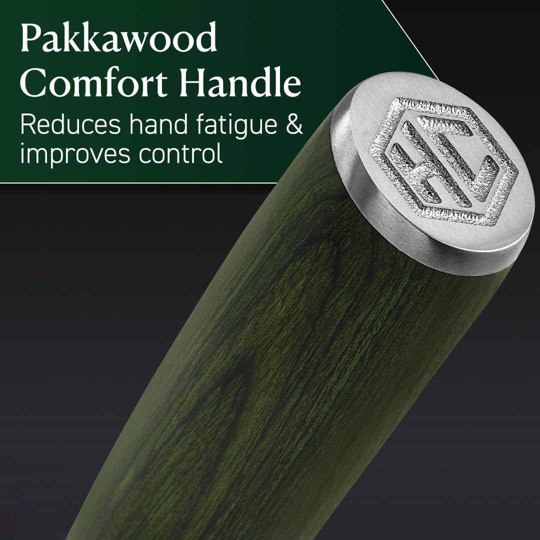 Handmade Damascus Steak Knife Set – Green Pakkawood Handles, Steel Bol – Steak Sets