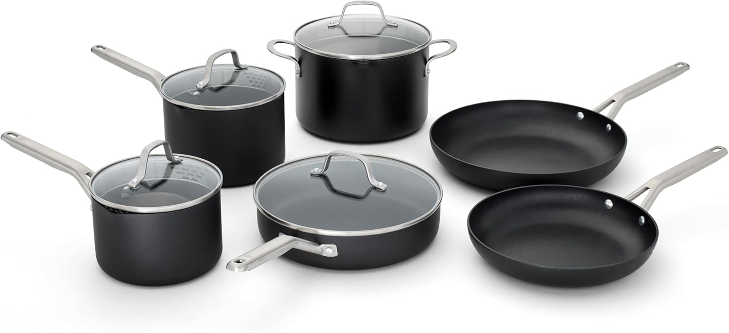 Calphalon Hard-Anodized Nonstick 10-Piece Cookware Set – Black – Cookware Sets