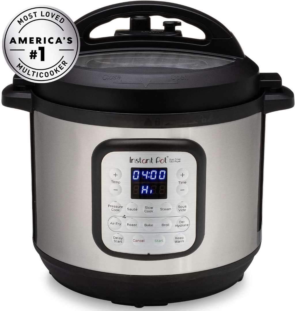Instant Pot Duo Crisp Air Fryer and Electric Pressure Cooker Combo – 8 quarts – Black/Stainless Steel – Electric Pressure Cookers