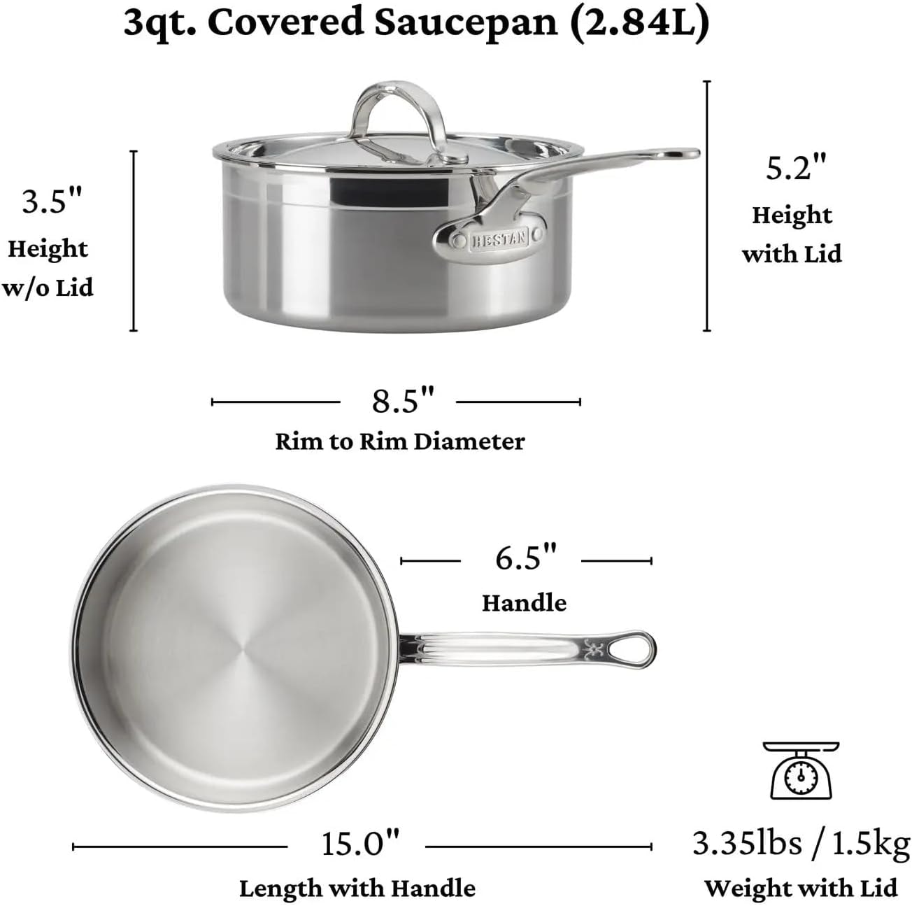 Hestan ProBond Forged Professional Clad Stainless-Steel 10-Piece Cookw – Stainless Steel – Cookware Sets