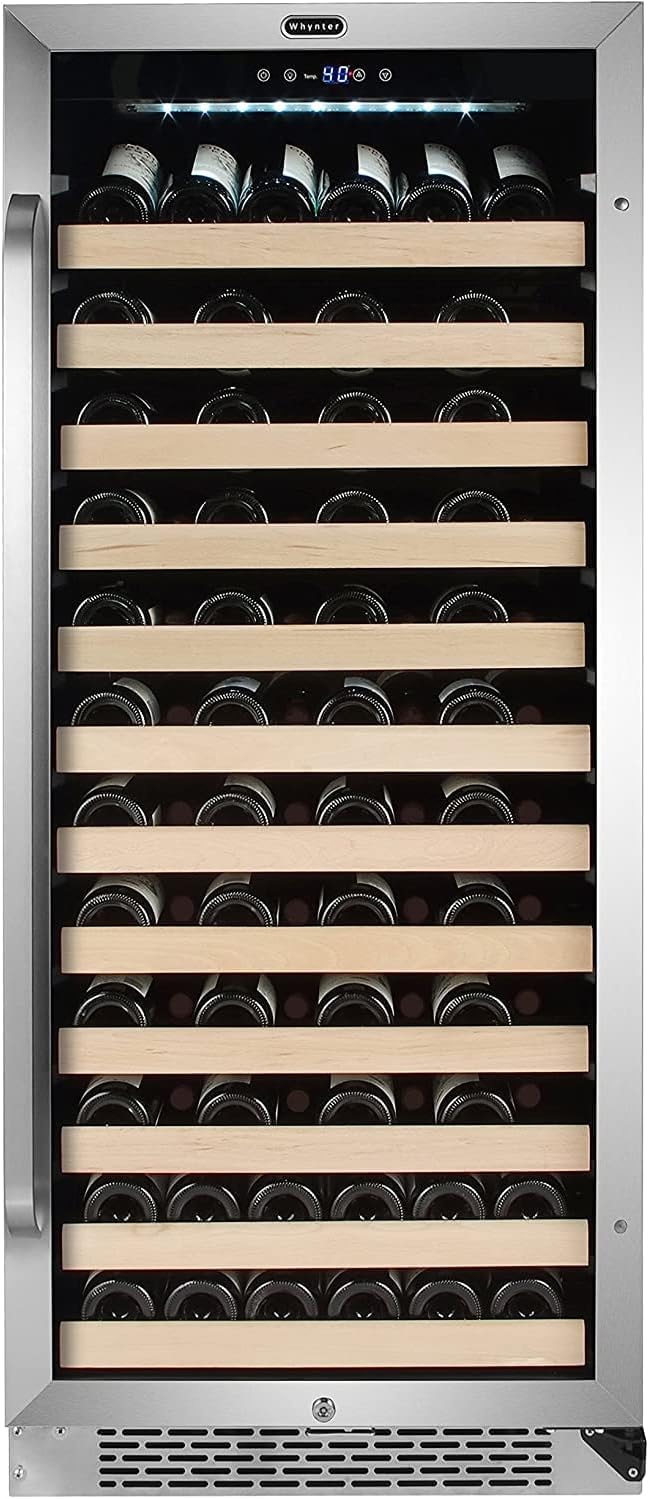 Whynter BWR-1002SD 100 Bottle Built-in Stainless Steel Compressor Wine – 16.8 cubic feet – Premium Stainless Steel – Freestanding Wine Cellars