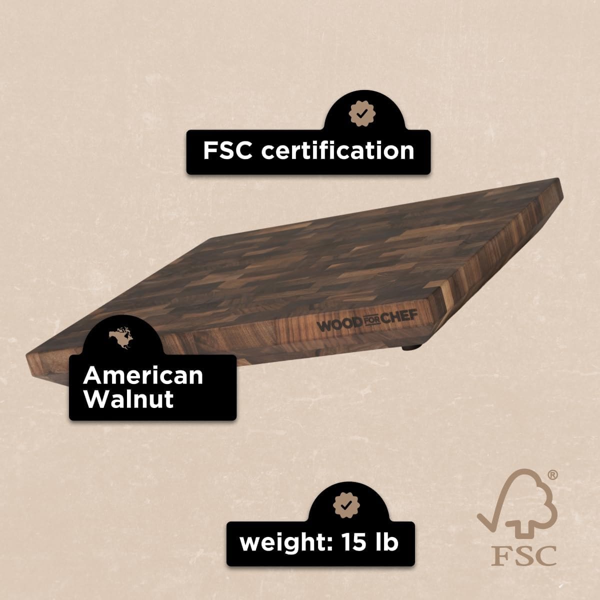 Large Walnut End Grain Cutting Board – 27.8"L x 16.8"W – Cutting Board Sets