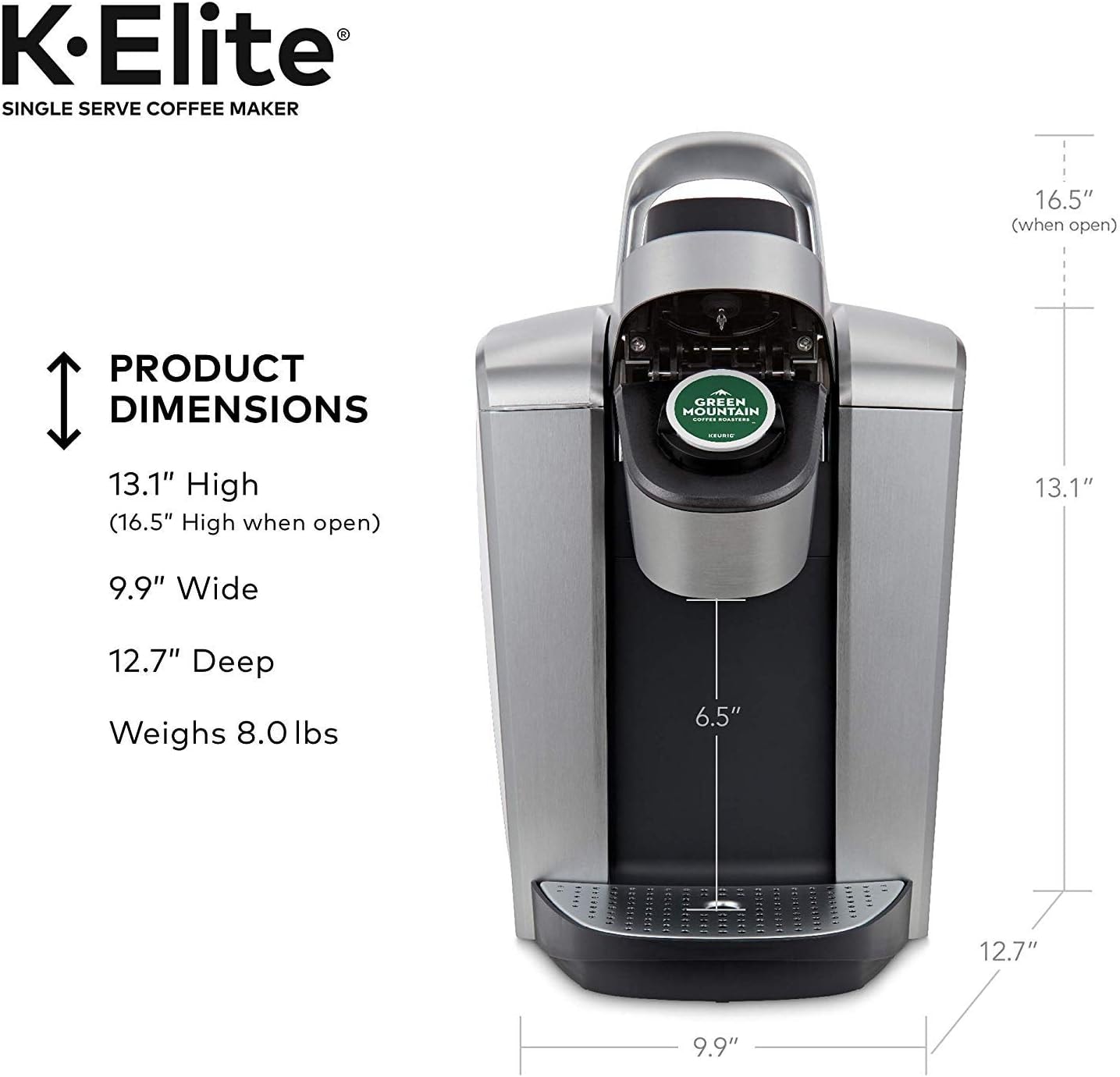 Keurig K-1550 Single Serve Coffee Maker Bundle – Brushed Silver – Single-Serve Brewers