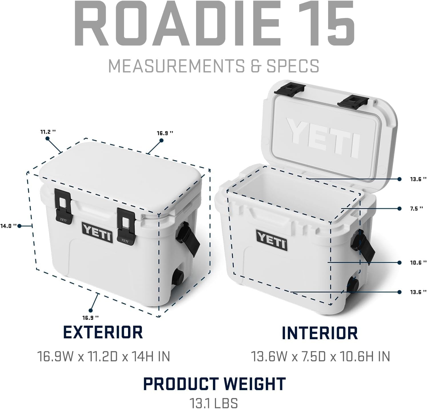 YETI Roadie 15 Hard Cooler – 2 liters – Charcoal – Coolers