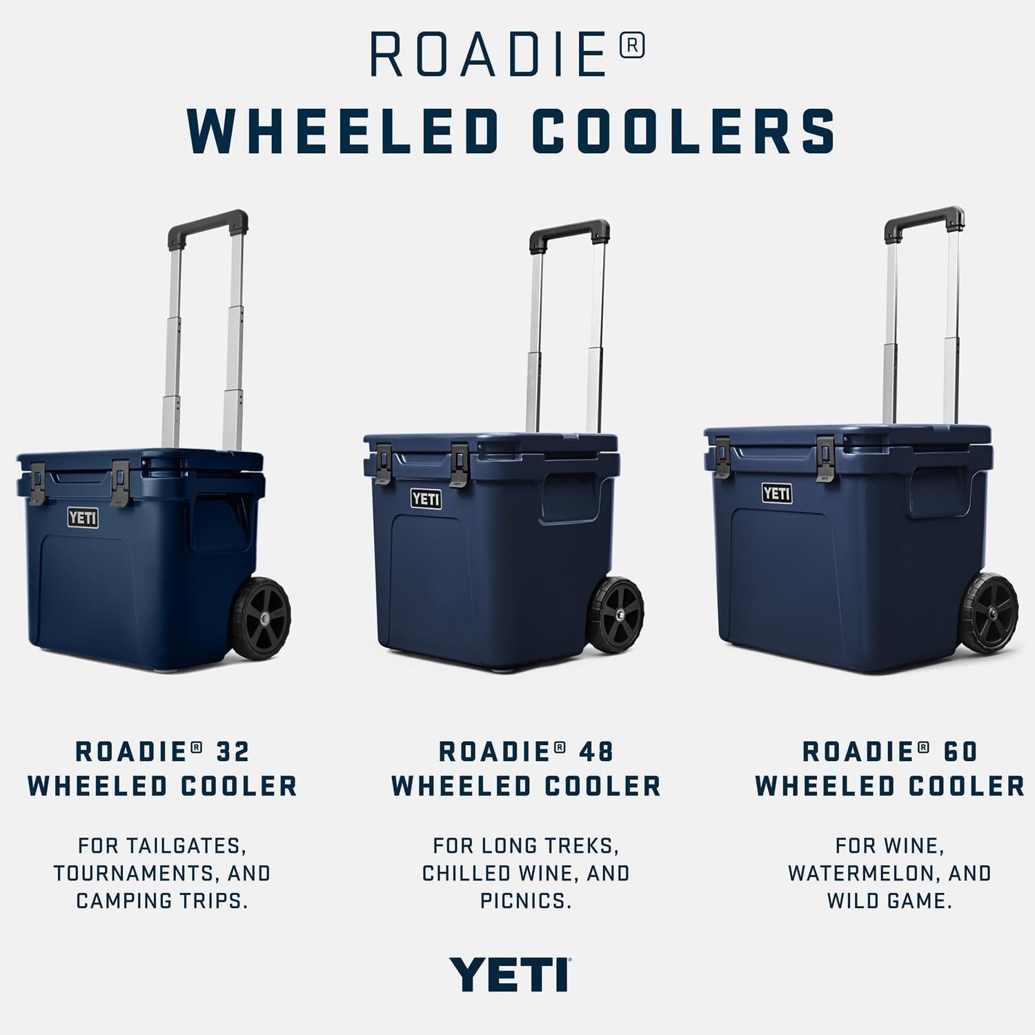 YETI Roadie 48 Wheeled Hard Cooler – 1078.5 cubic inches – White – Coolers