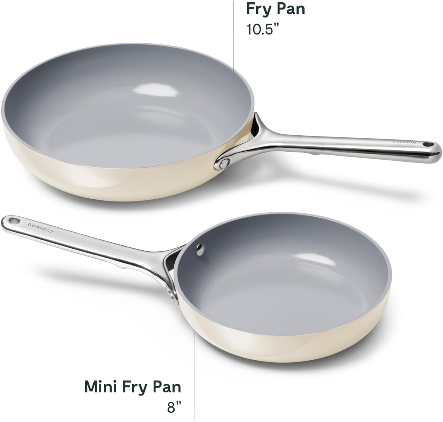 Caraway Fry Pan Duo – 2.7 quarts – Cream – Skillets