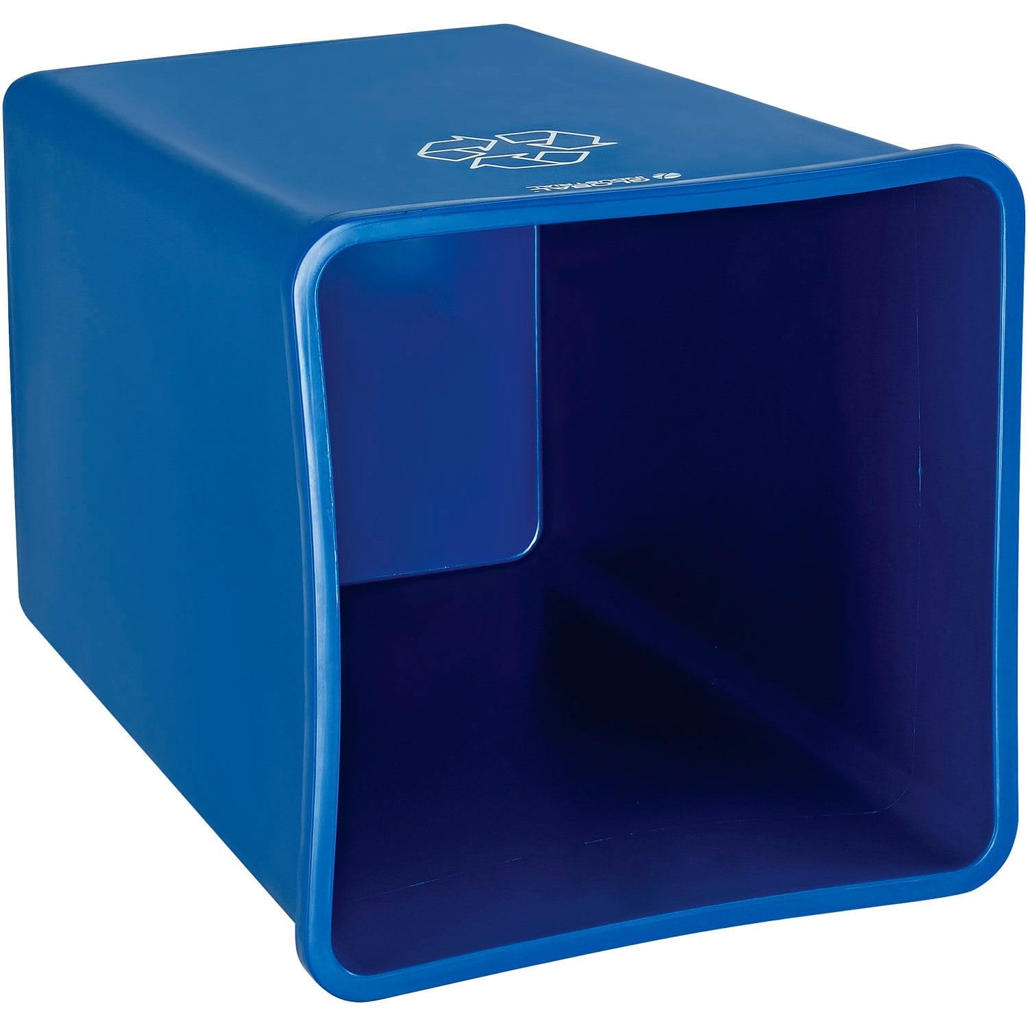 Global Industrial Square Recycling/Trash Can with Waste Lid – 35 gallons – Blue – Outdoor Trash Cans