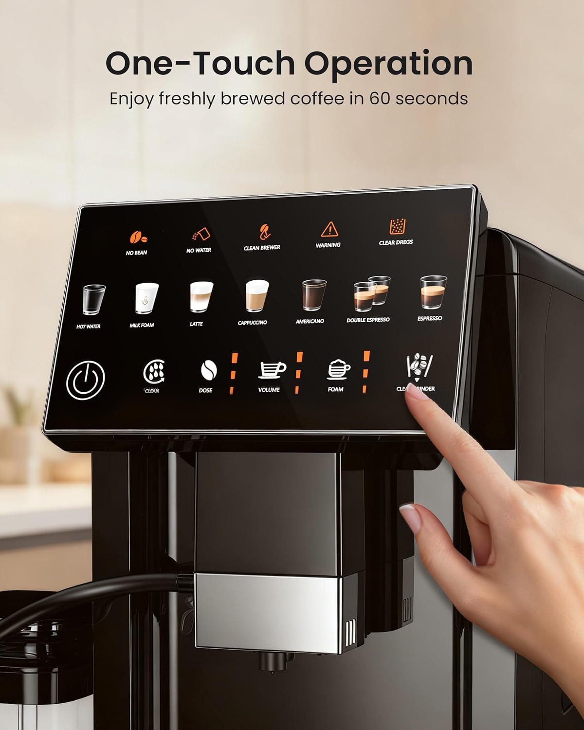 Thyme & Table Fully Automatic Espresso Machine – 1.5 liters – Black – Super-Automatic Espresso Machines