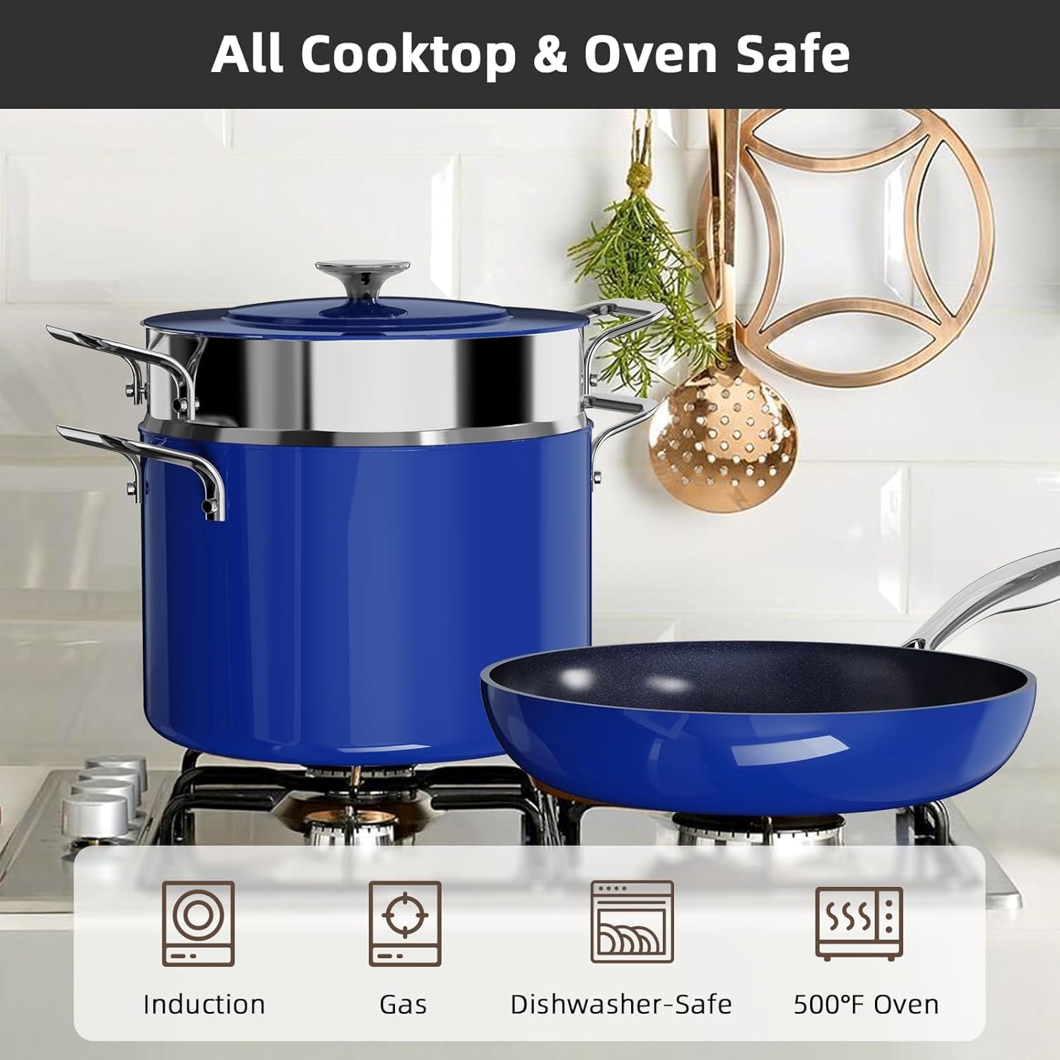 Nuwave Lux Pots and Pans Set – Multiple – Blueberry – Cookware Sets