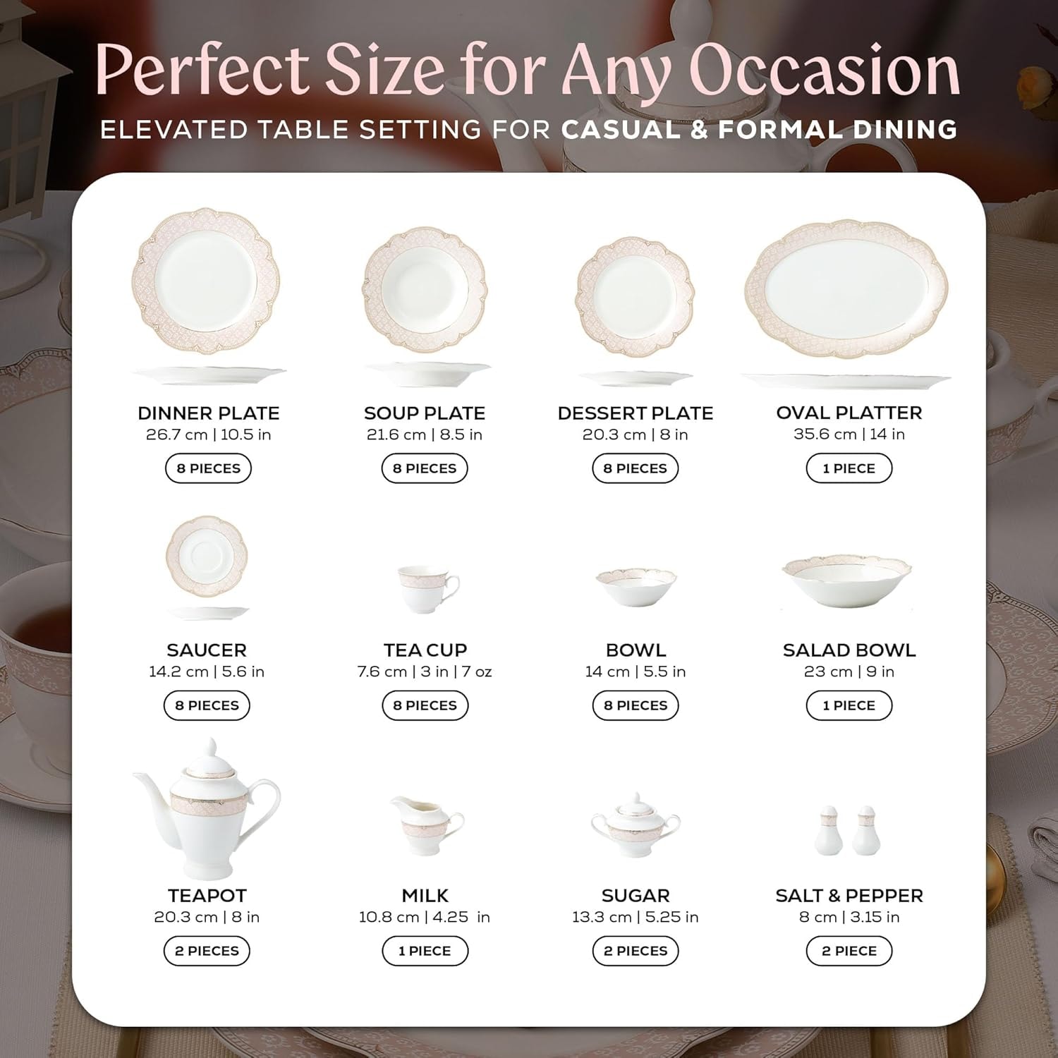 By Bone Dinnerware Set Armonia – Blush Pink and Gold – Dinnerware Sets