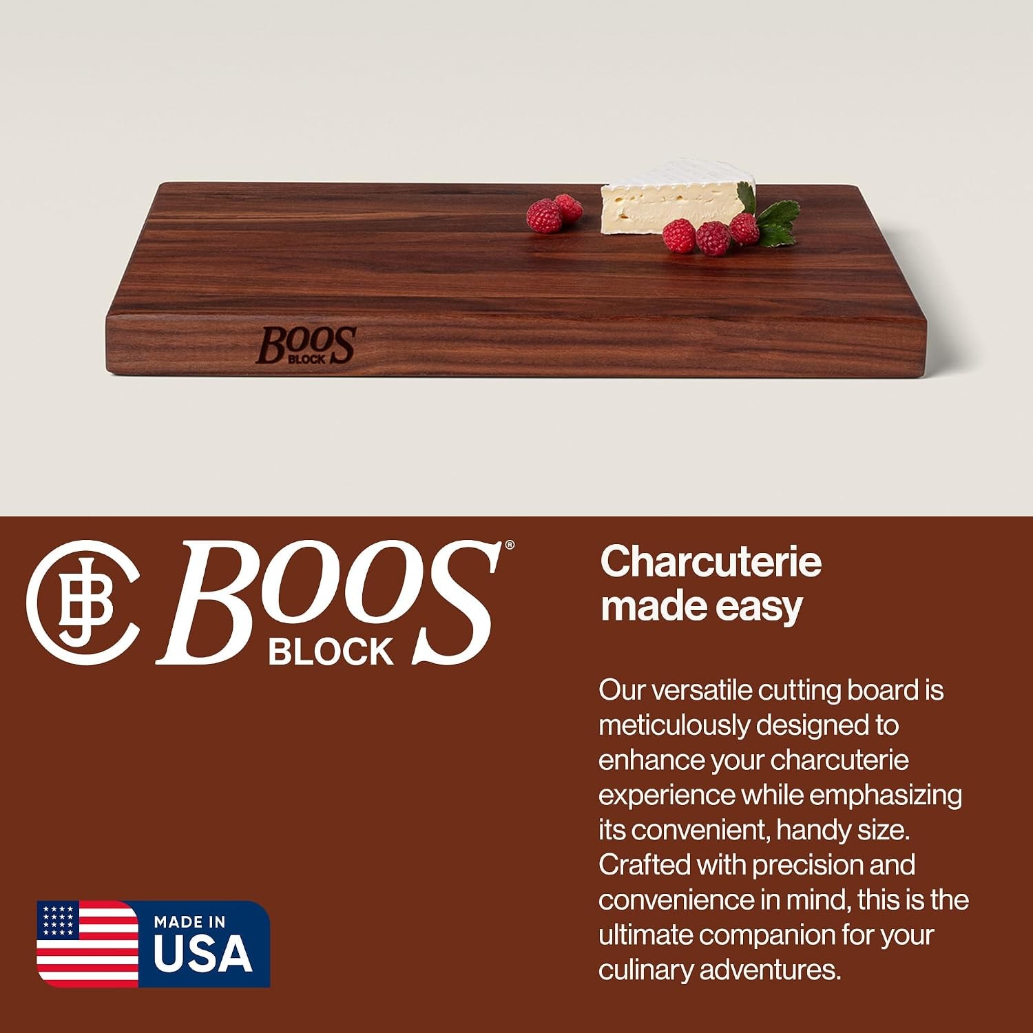 Rustic Walnut Edge Grain Butcher Block Cutting Board – 18"L x 12"W – Cutting Boards