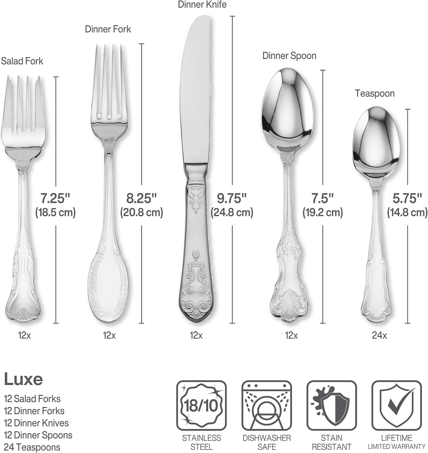 Wallace Hotel 77-Piece Flatware Set – Silver – Steak Sets