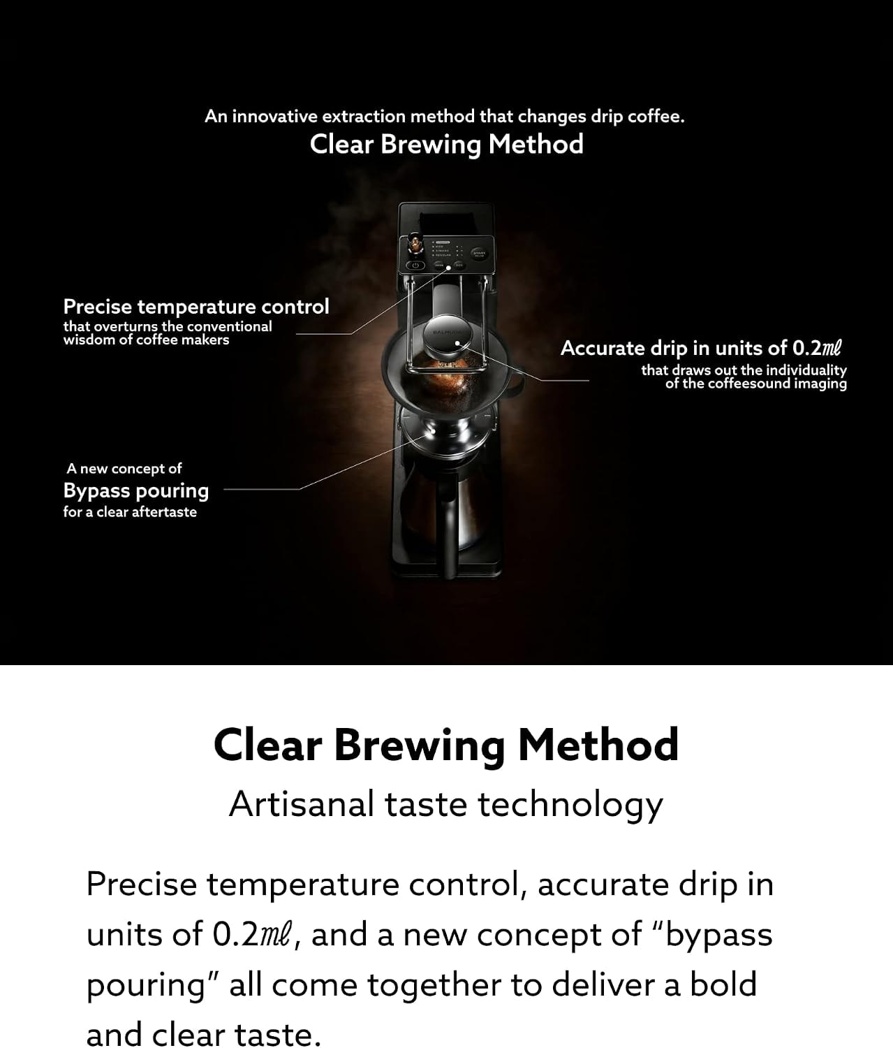 BALMUDA The Brew Coffee Maker – 0.2 ml – Black – Coffee Machines