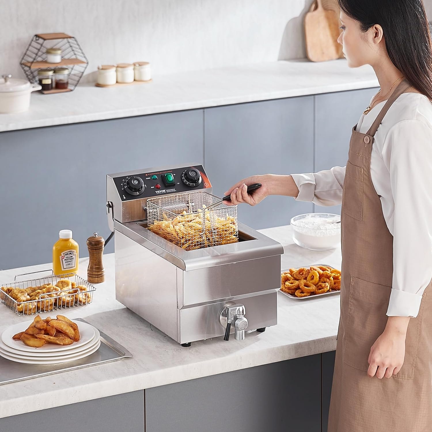 11L Commercial Electric Deep Fryer – Silver – Deep Fryers