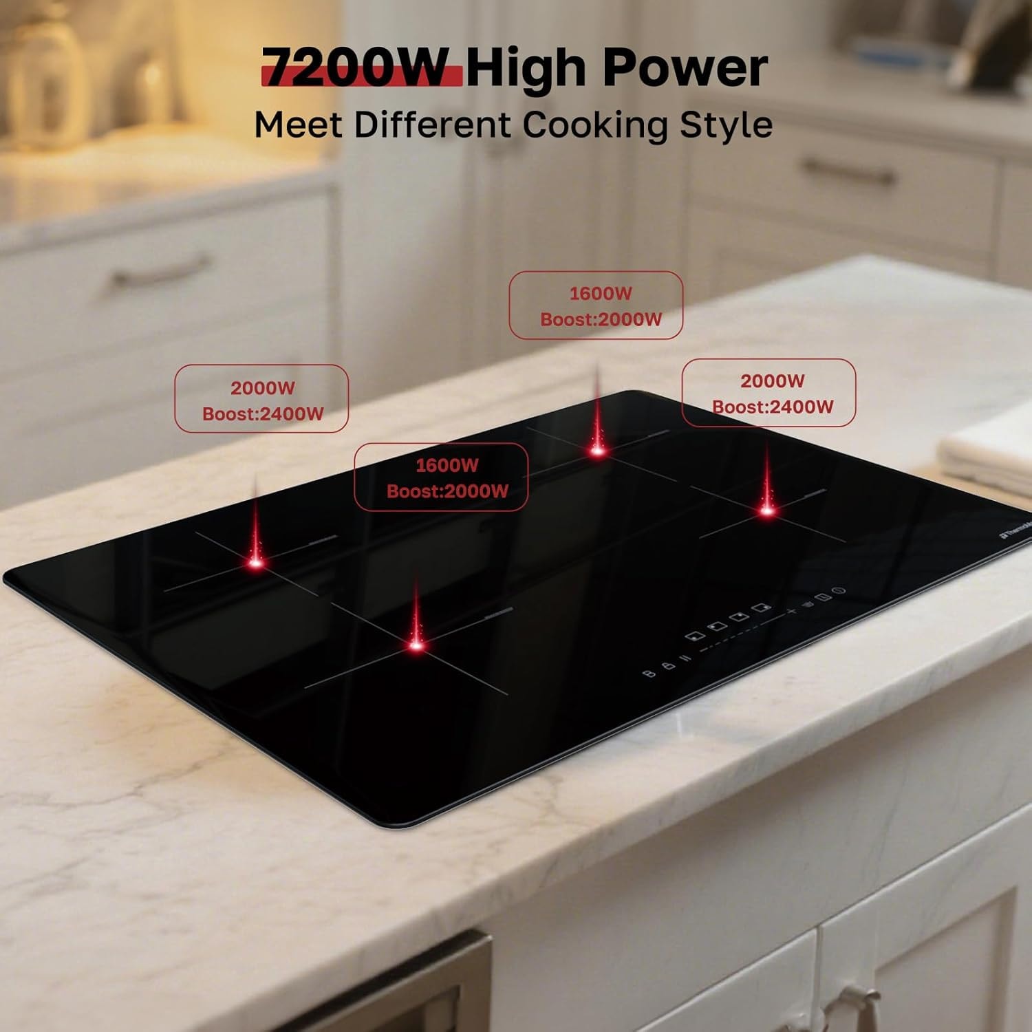 Thermomate Built-in Induction Cooktop IHTB915C – 30" 4 burners – black – Cooktops