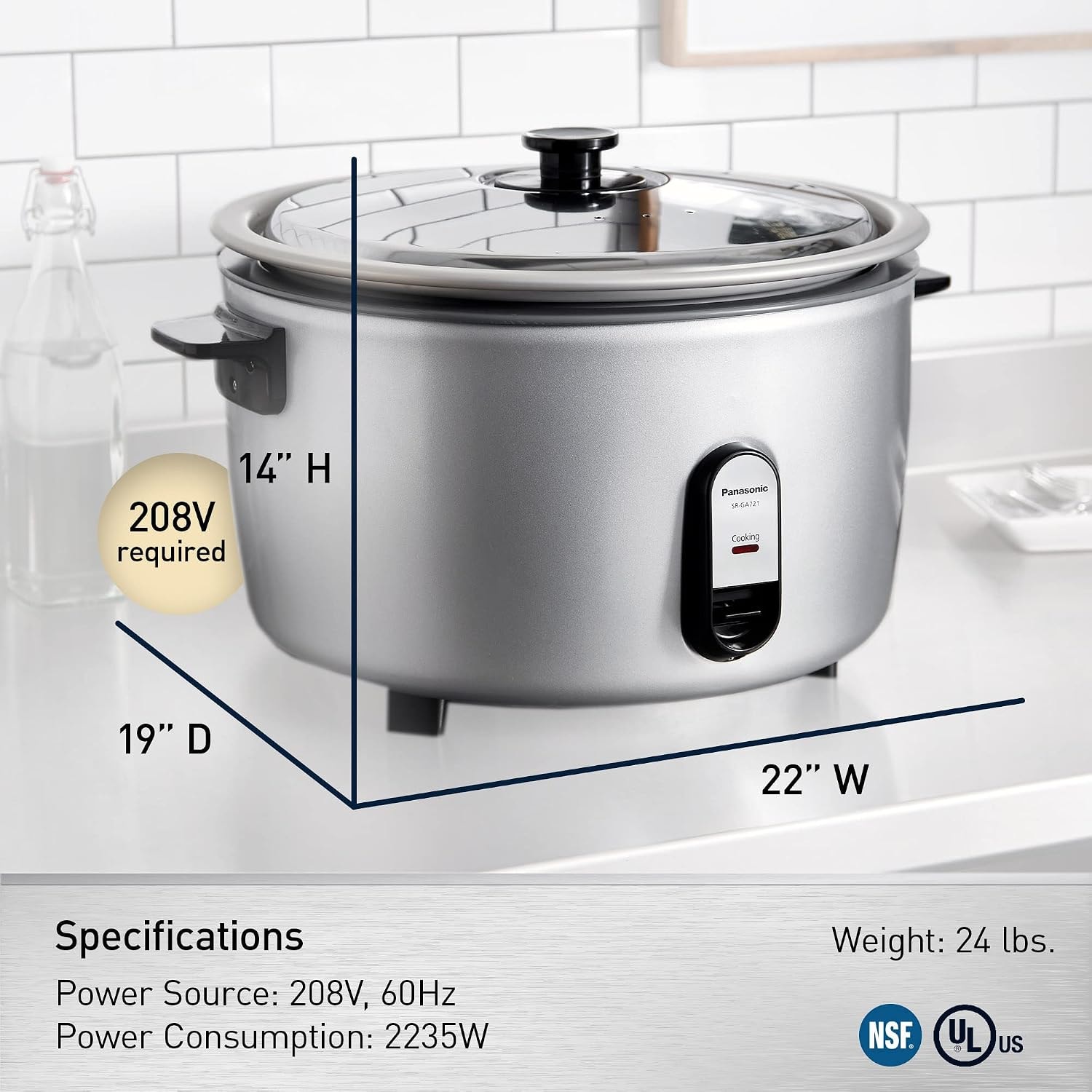 Panasonic SR-GA541FH 60 Cup Electric Rice Cooker – 40 cups – Silver – Commercial Rice Cookers