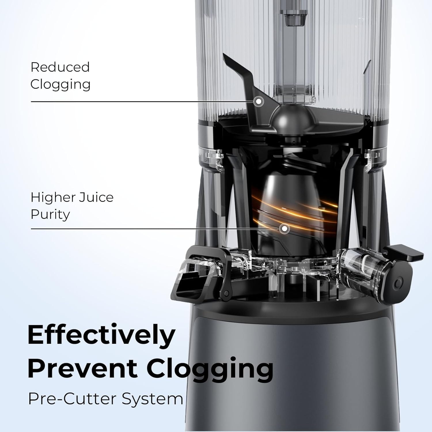 Cold Press Juicer – Premium Gray – Single Auger Masticating Juicers