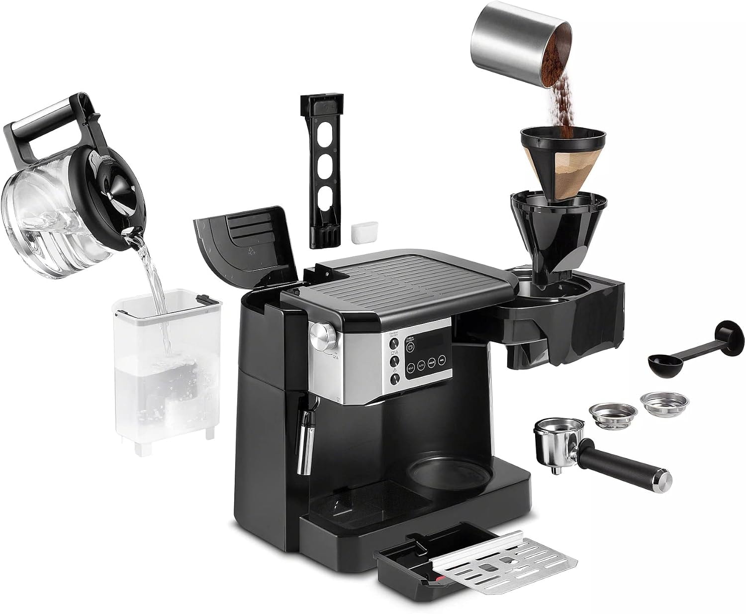 De'Longhi COM532M All-in-One Combination Coffee Maker & Espresso Machi – Black – Espresso Machine & Coffeemaker Combos