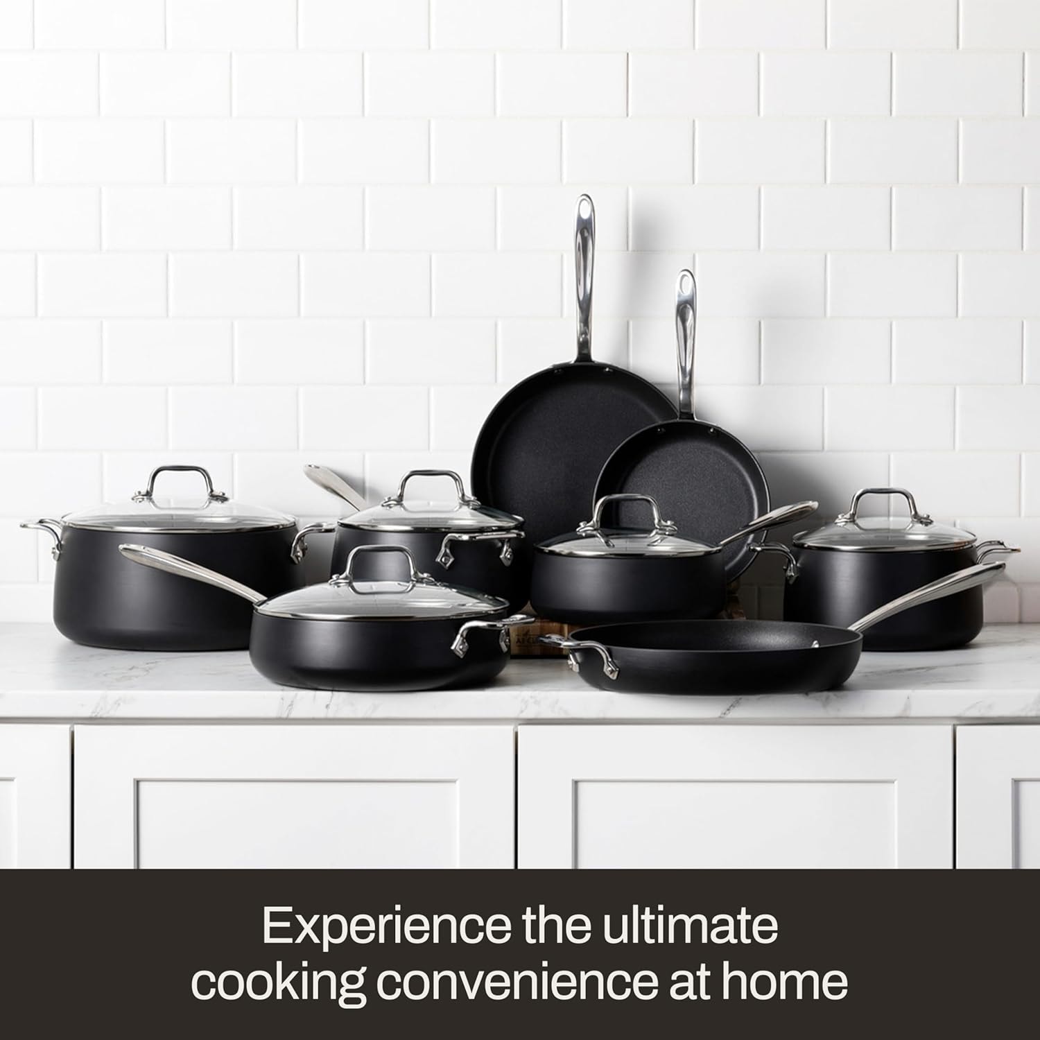 All-Clad HA1 Hard Anodized Nonstick Cookware Set 13-Piece – Black – Cookware Sets
