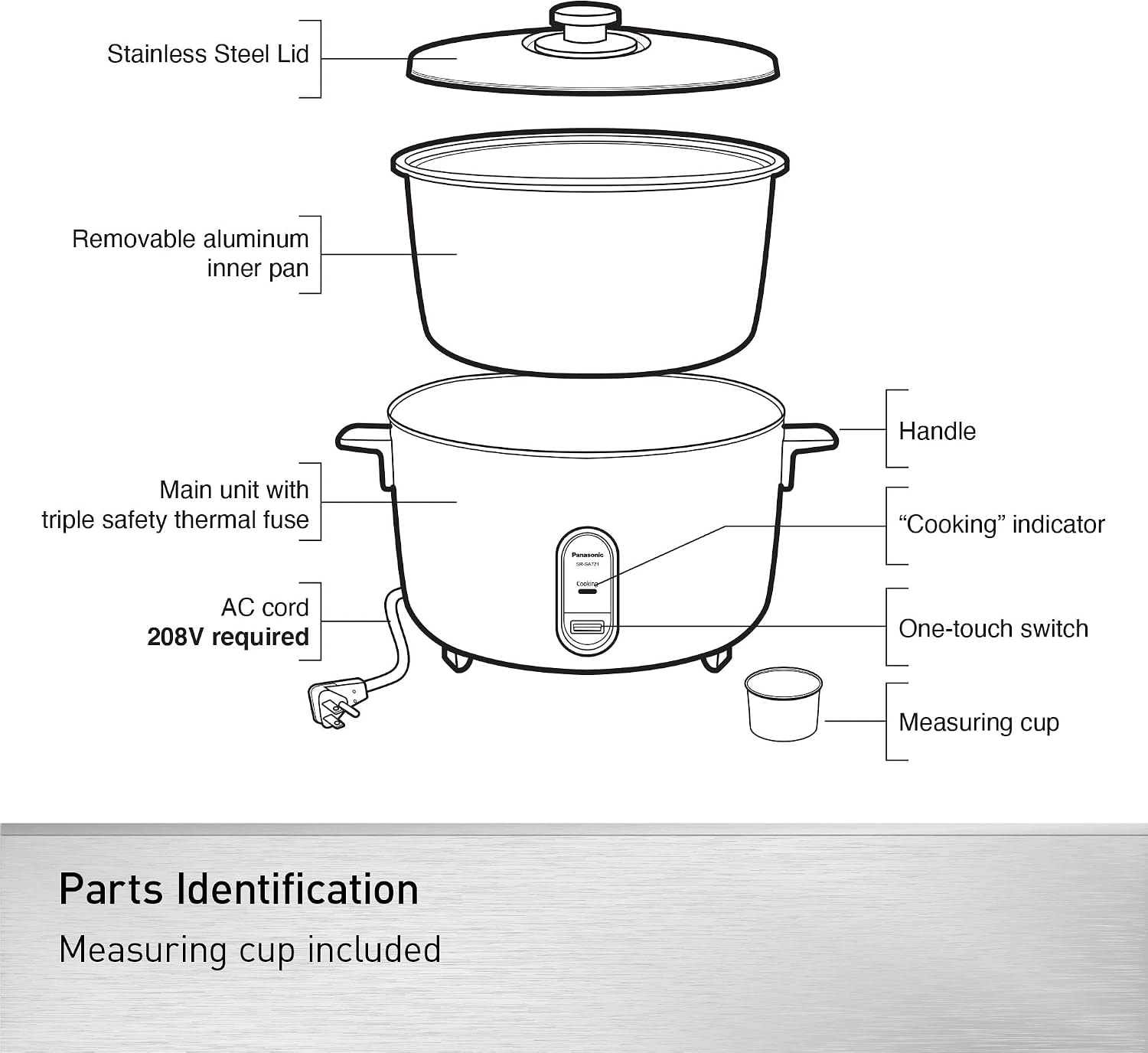 Panasonic SR-GA541FH 60 Cup Electric Rice Cooker – 40 cups – Silver – Commercial Rice Cookers