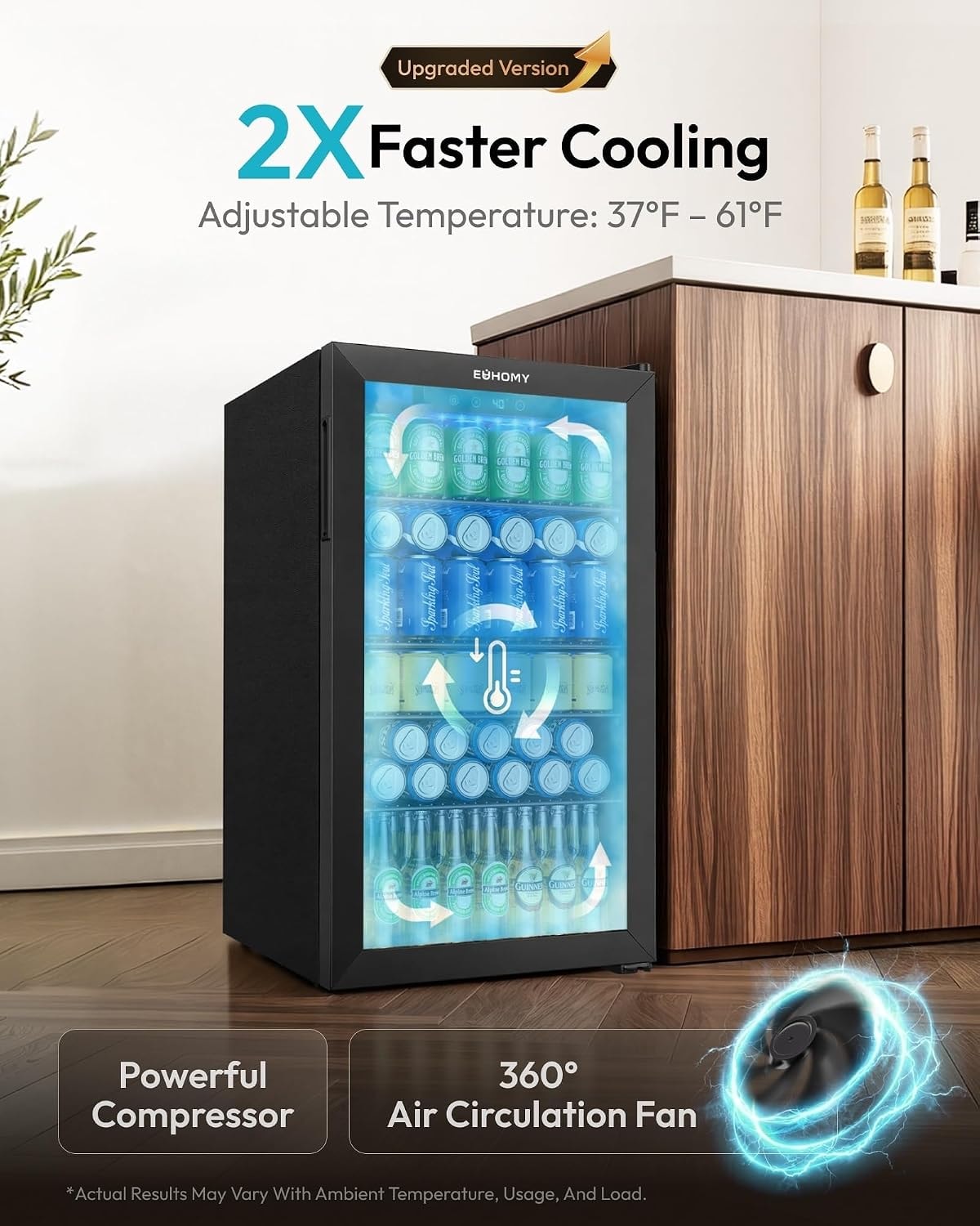 SIMZLIFE - 130 Can Beverage Refrigerator and Cooler with Glass Door fo – Beverage Refrigerators
