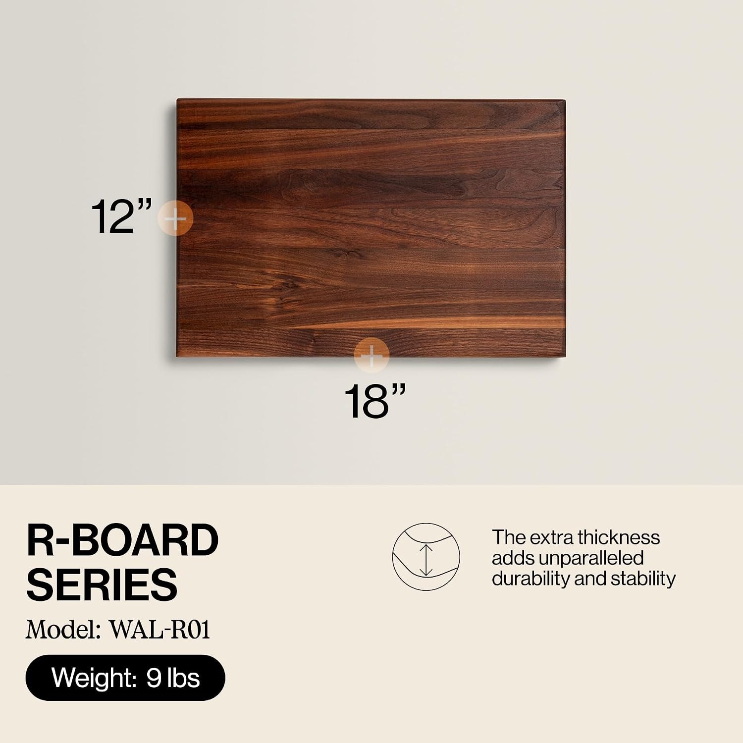 Rustic Walnut Edge Grain Butcher Block Cutting Board – 18"L x 12"W – Cutting Boards