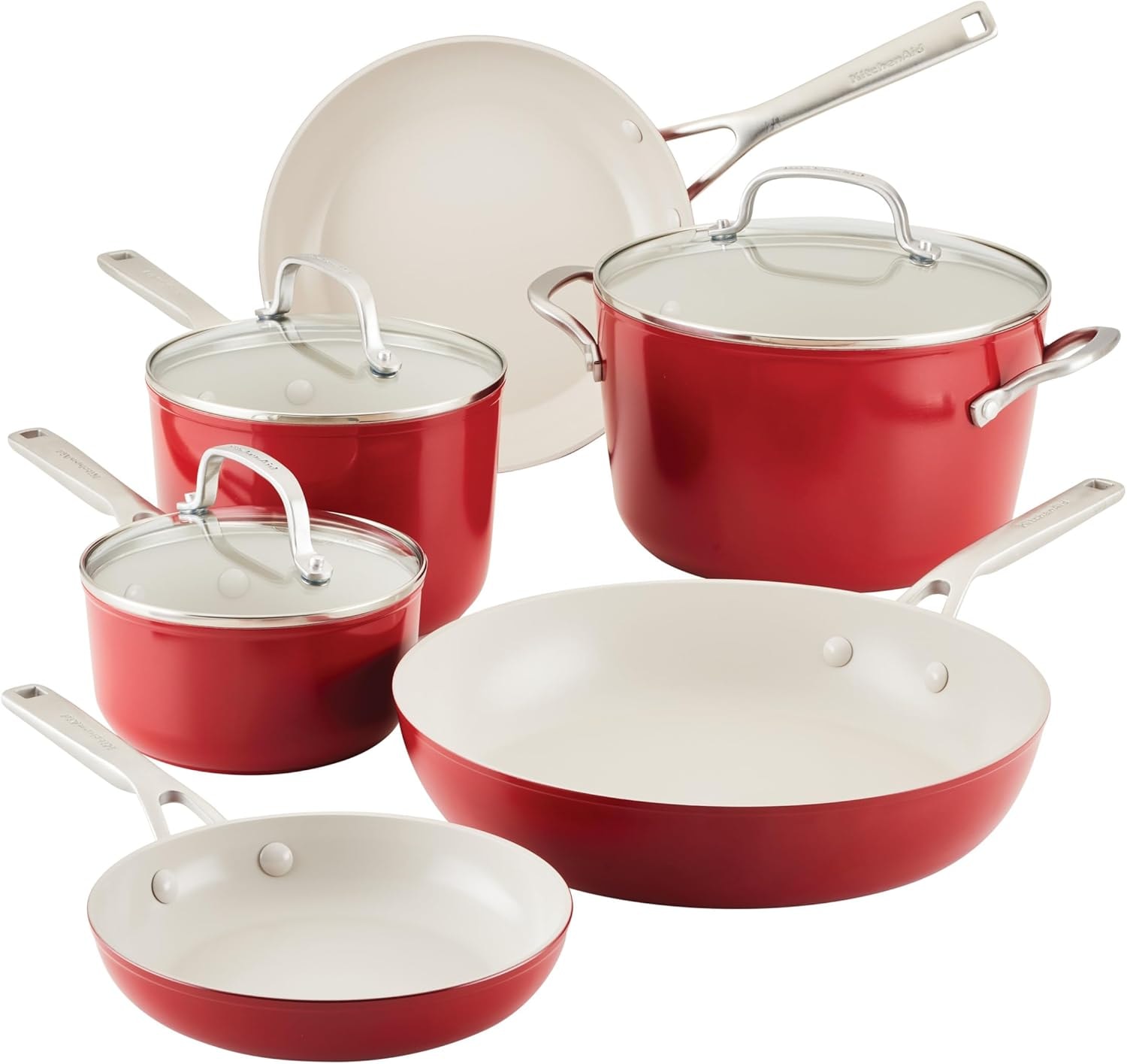 12-Piece Hard Anodized Ceramic Nonstick Cookware Set Empire Red – Cookware Sets