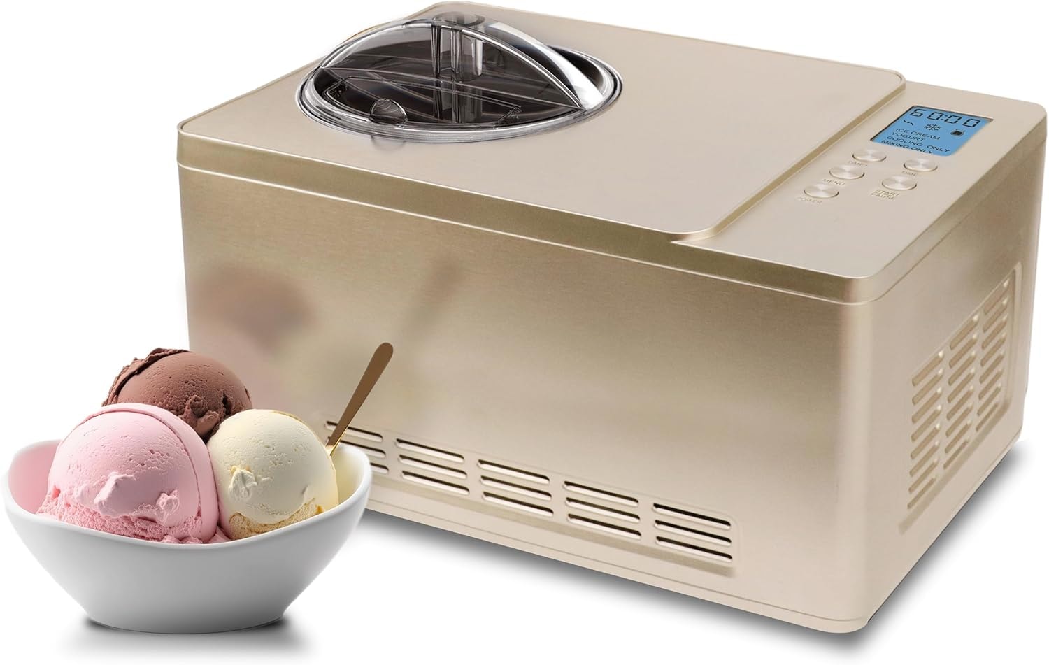 Whynter Ice Cream Maker ICM-220CGY – 2 quarts – Champagne Gold – Ice Cream Machines