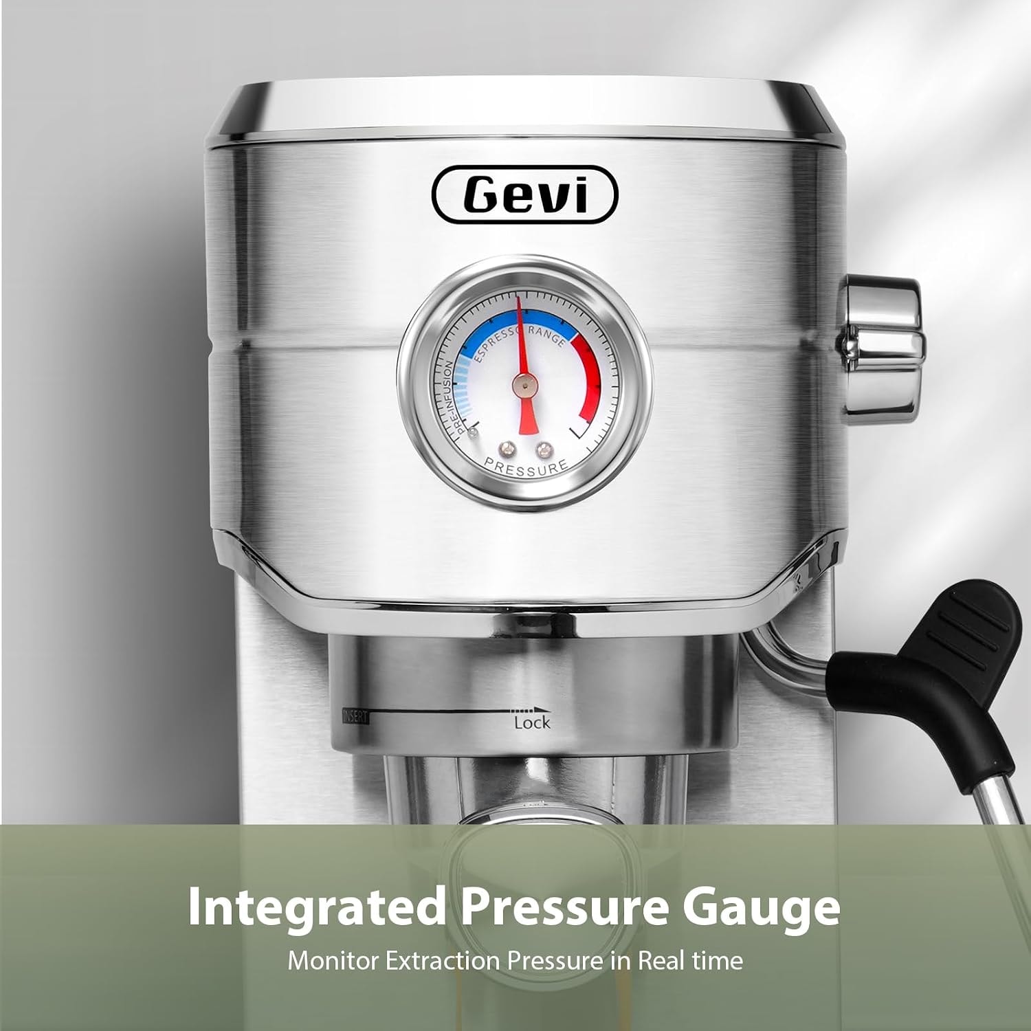 GEVI Espresso Machine – 1 liters – Sterling Silver – Commercial Espresso Machines & Coffee Makers