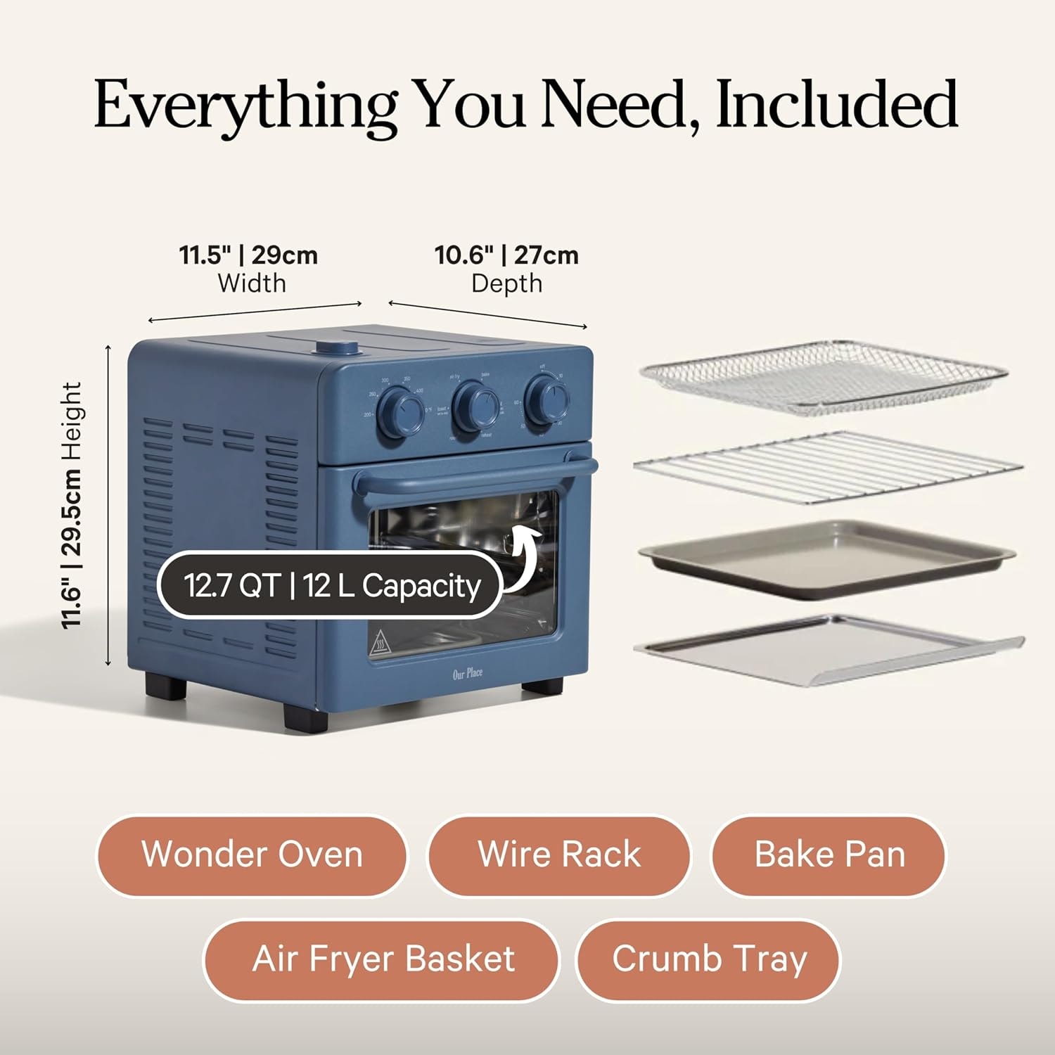 Our Place Wonder Oven 6-in-1 Air Fryer Toaster Oven – 12.7 quarts – Blue Salt – Toaster Ovens
