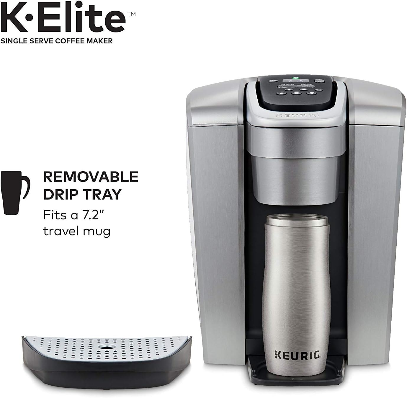 Keurig K-1550 Single Serve Coffee Maker Bundle – Brushed Silver – Single-Serve Brewers