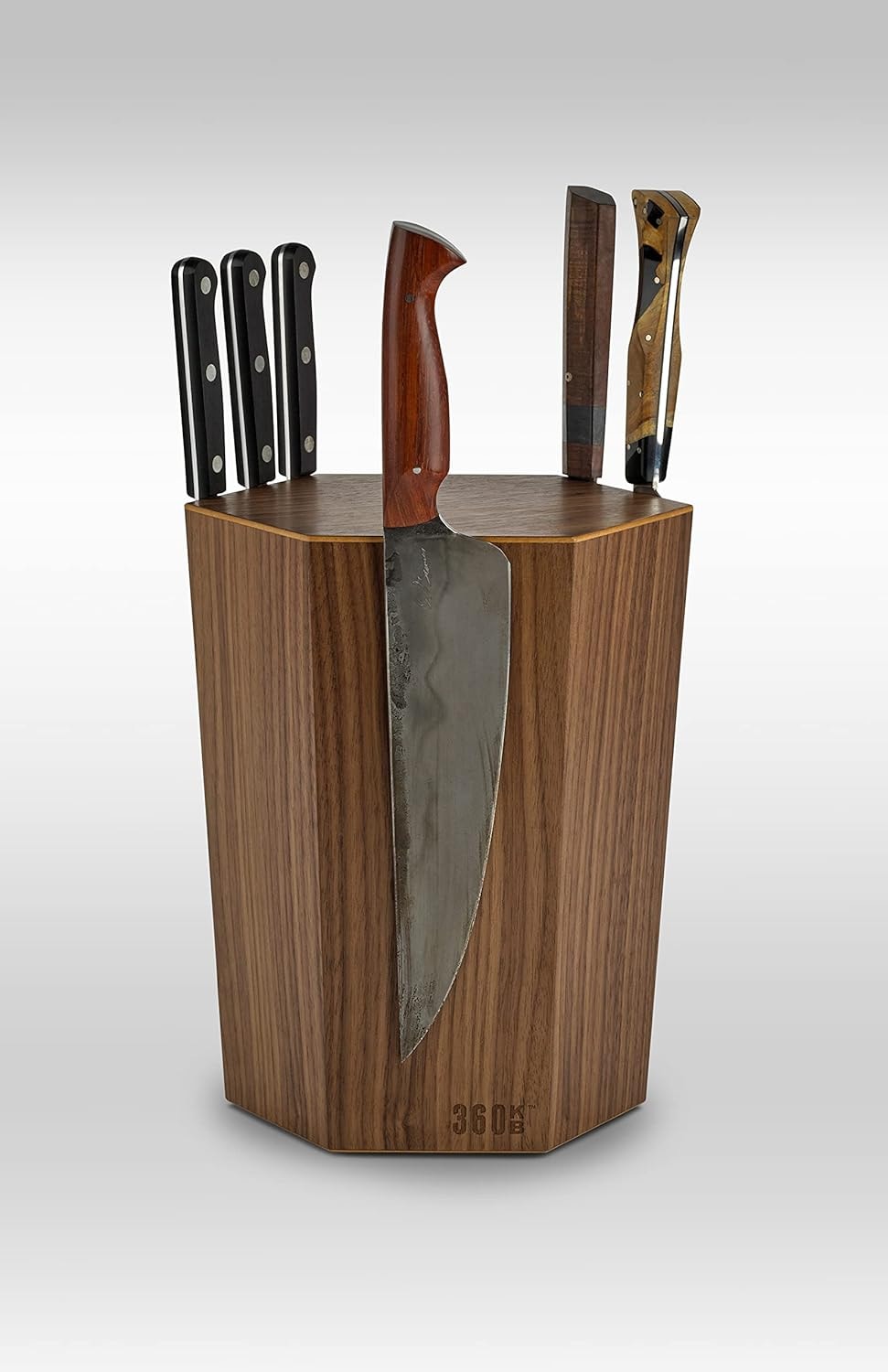 360 Knife Block – 12 load – Dark wood – Knife Blocks