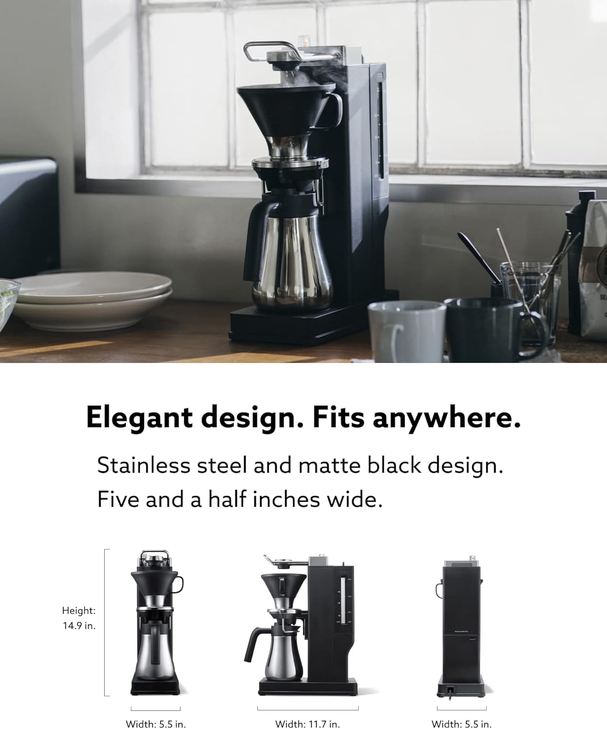 BALMUDA The Brew Coffee Maker – 0.2 ml – Black – Coffee Machines