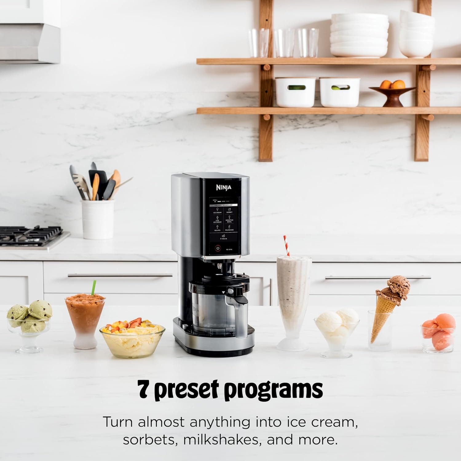 Ninja CREAMi Ice Cream Maker 7-in-1 – 1 pints – Silver – Ice Cream Machines