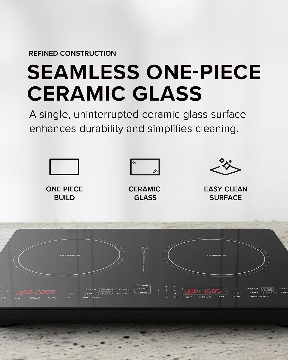 Prestige PIC 9.0 2000 W Induction Cooktop – 8" Heating Coil x2 – Black – Countertop Burners