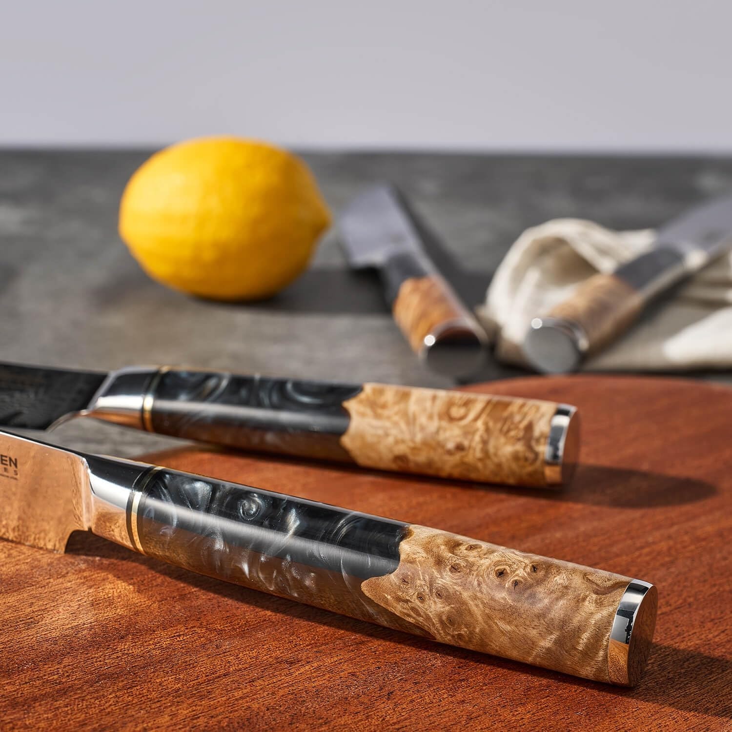 Tsunami Japanese VG-10 Damascus Steel Steak Knife Set with Gift Box – Set of 6 – Black – Steak Knives