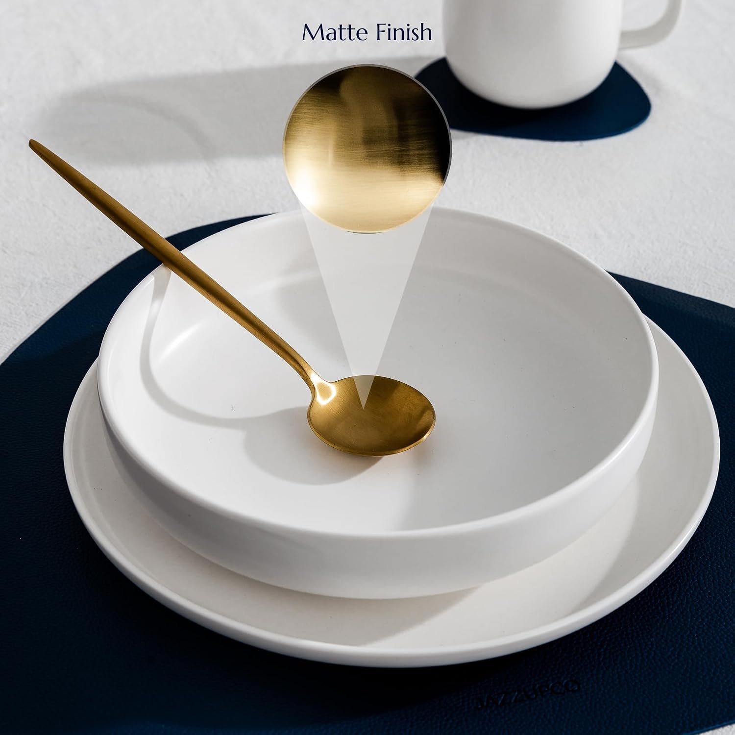 Dinnerware Set | JazzUpCo Matte White / Minimalist 2.0 / Matte Gold – Dinner Forks