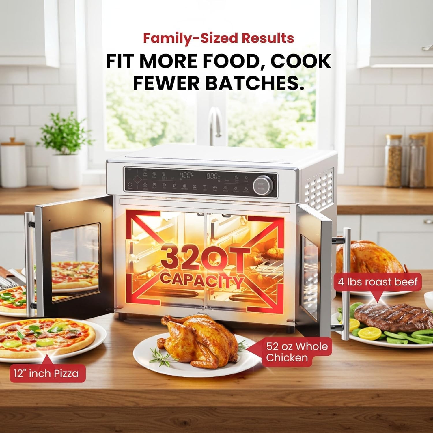 Magic Mill Ultra-Premium 32QT Air Fryer Oven – 32 quarts – Stainless Steel – Toaster Ovens