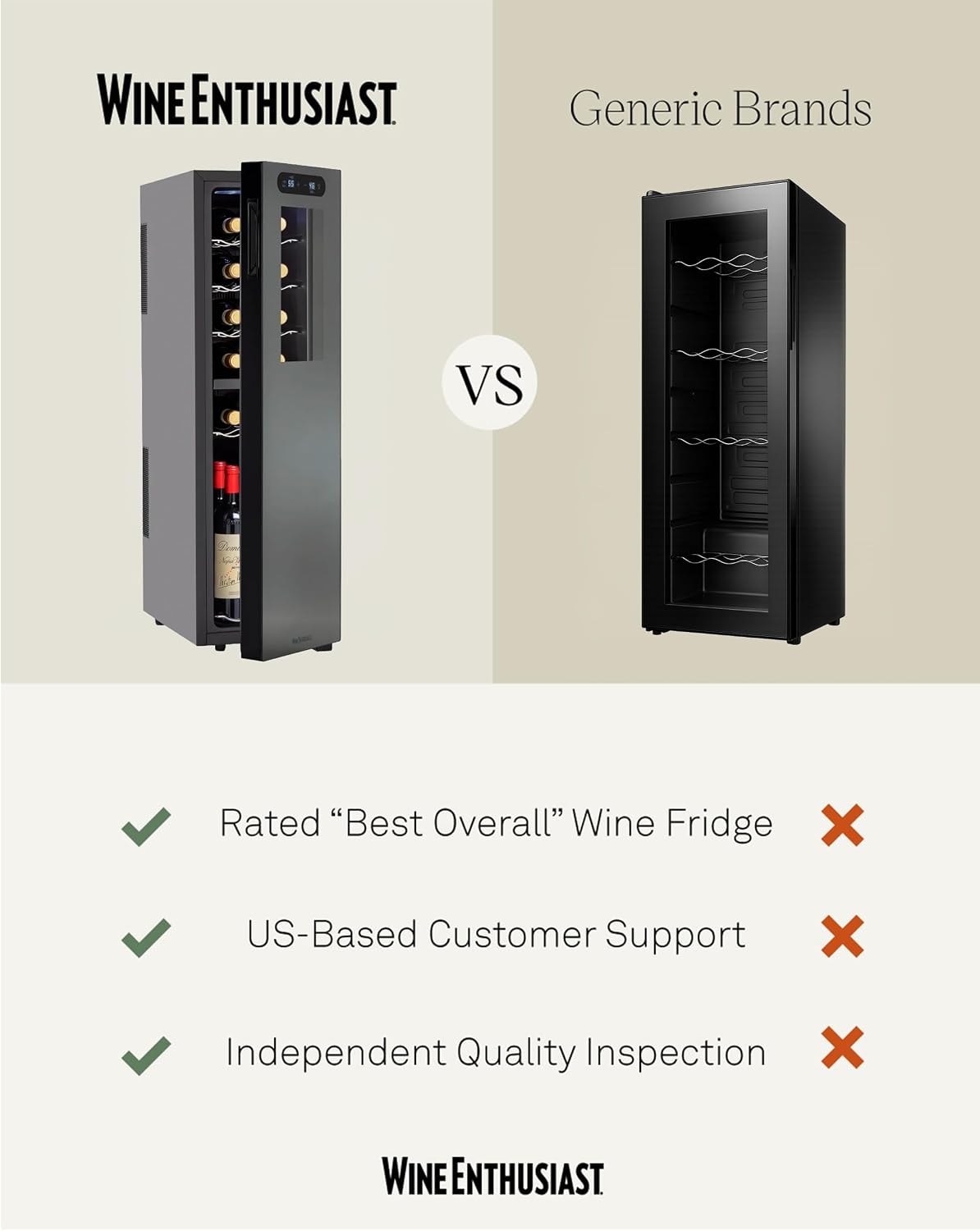 Wine Enthusiast 18-Bottle Slimline Dual Zone Wine Cooler – 1.9 cubic feet – Black – Freestanding Wine Cellars