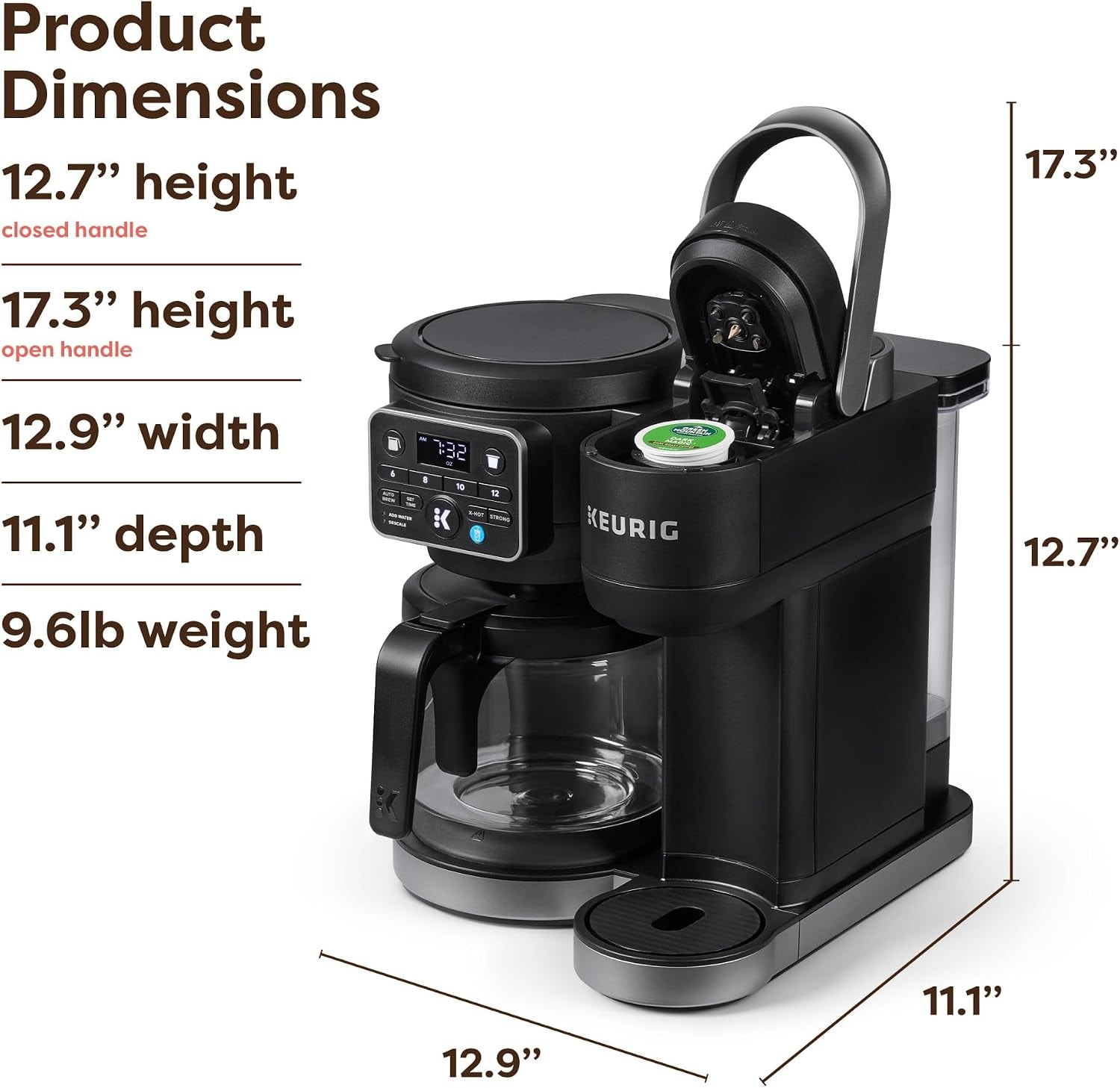 K-Duo Hot & Iced Single Serve & Carafe Coffee Maker Gen 2 – Black – Single-Serve Brewers