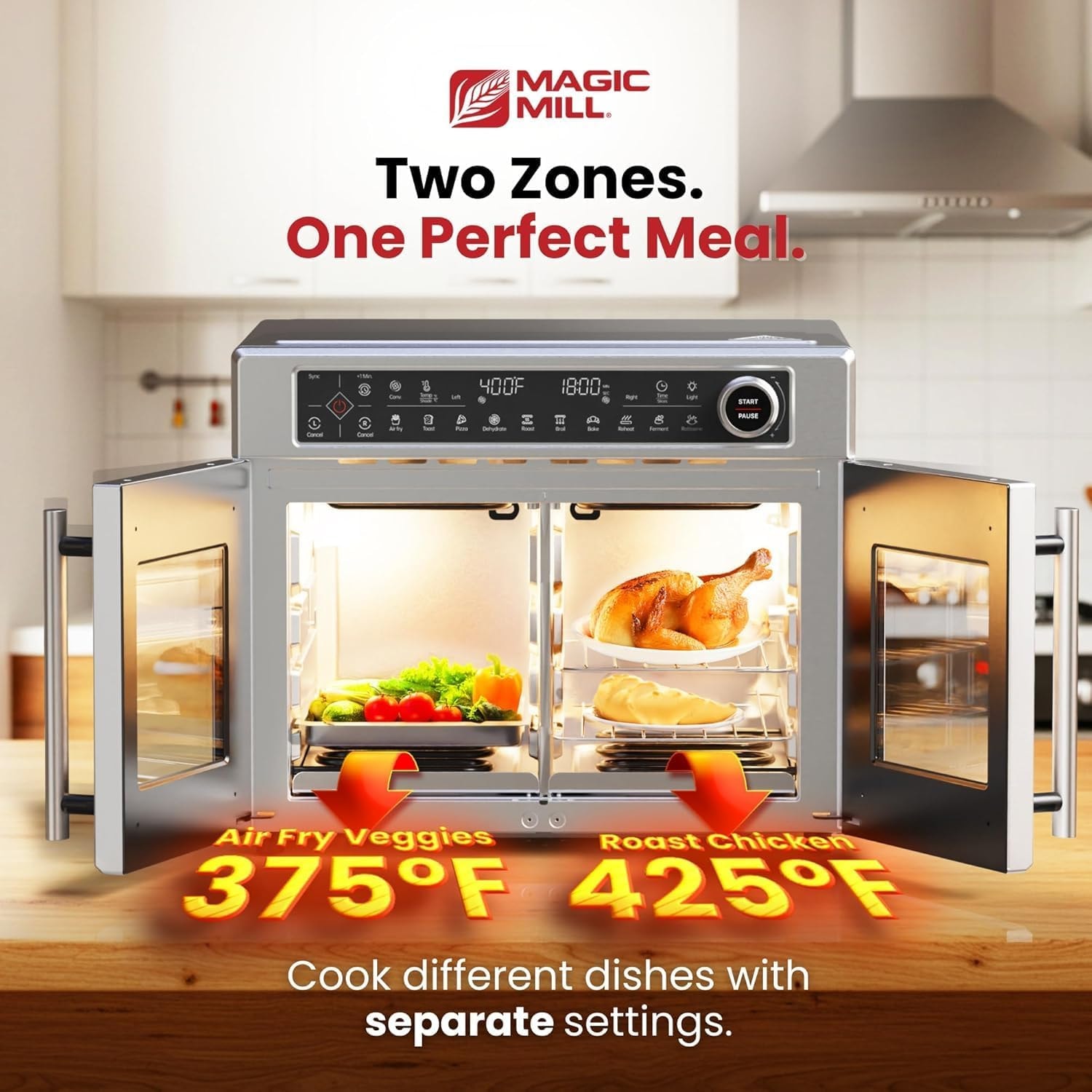 Magic Mill Ultra-Premium 32QT Air Fryer Oven – 32 quarts – Stainless Steel – Toaster Ovens