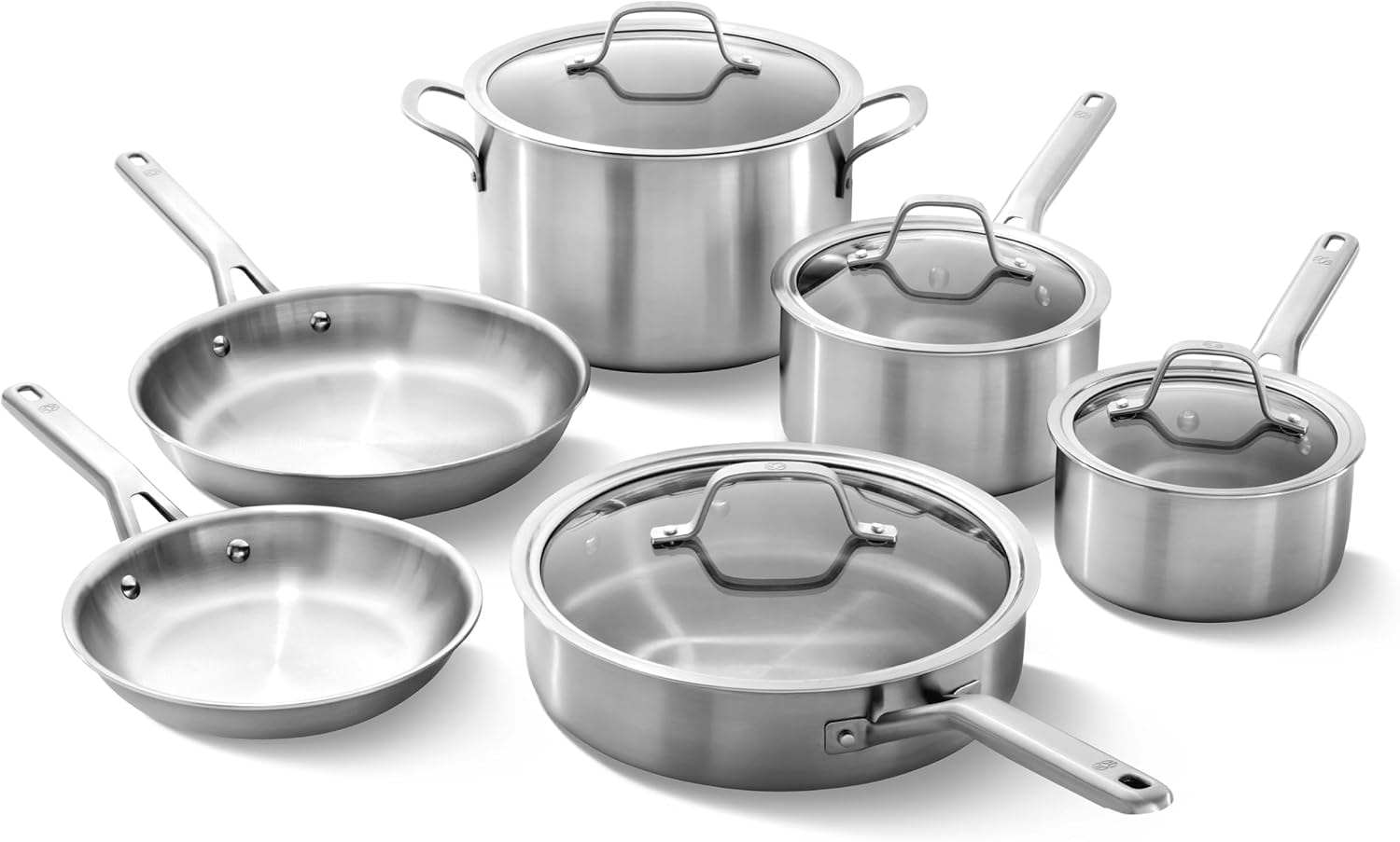Calphalon Stainless Steel 10-Piece Triply Cookware Set – 3-Ply – Cookware Sets