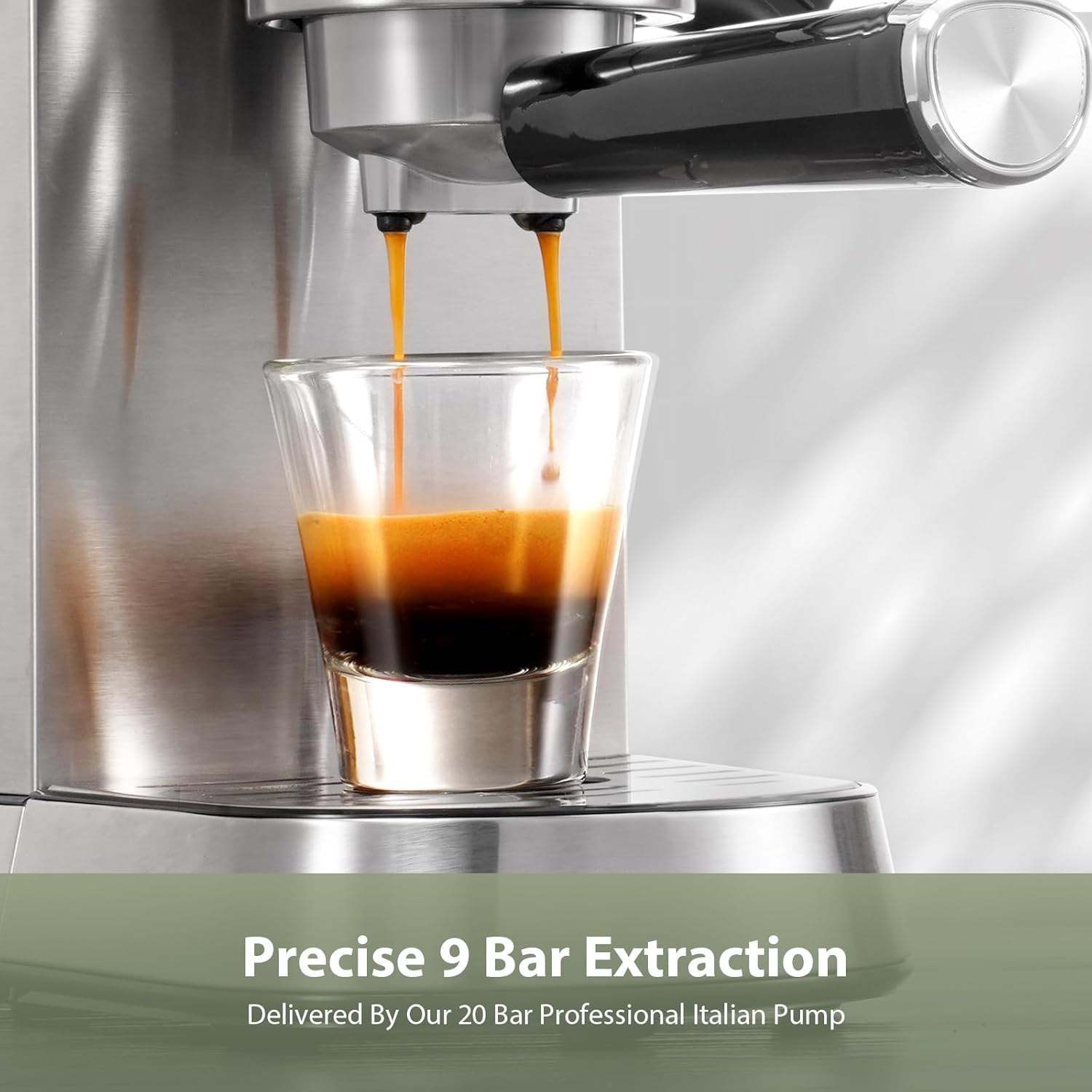 GEVI Espresso Machine – 1 liters – Sterling Silver – Commercial Espresso Machines & Coffee Makers