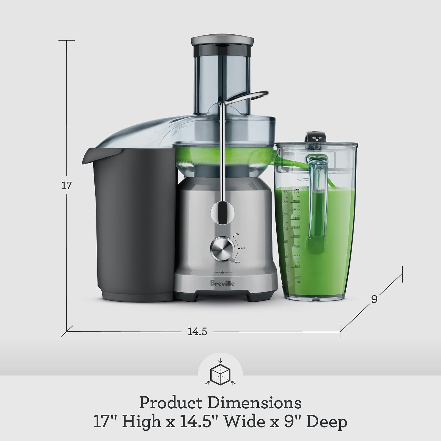 Sage Nutri Juicer Cold Silver Juicer – 2 liters – Centrifugal Juicers