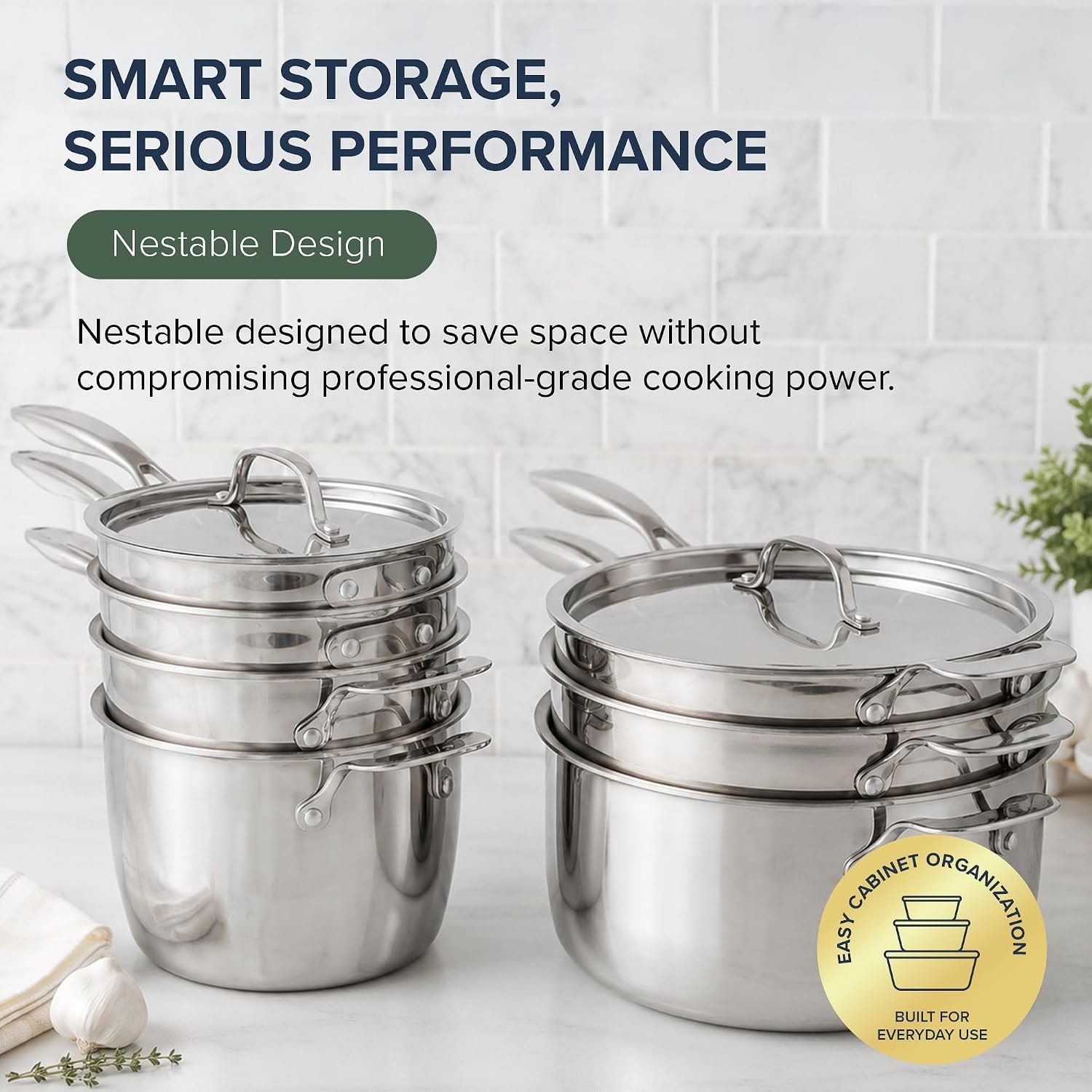 NuWave Pro-Smart 9-Piece Stainless Steel Cookware Set – Cookware Sets