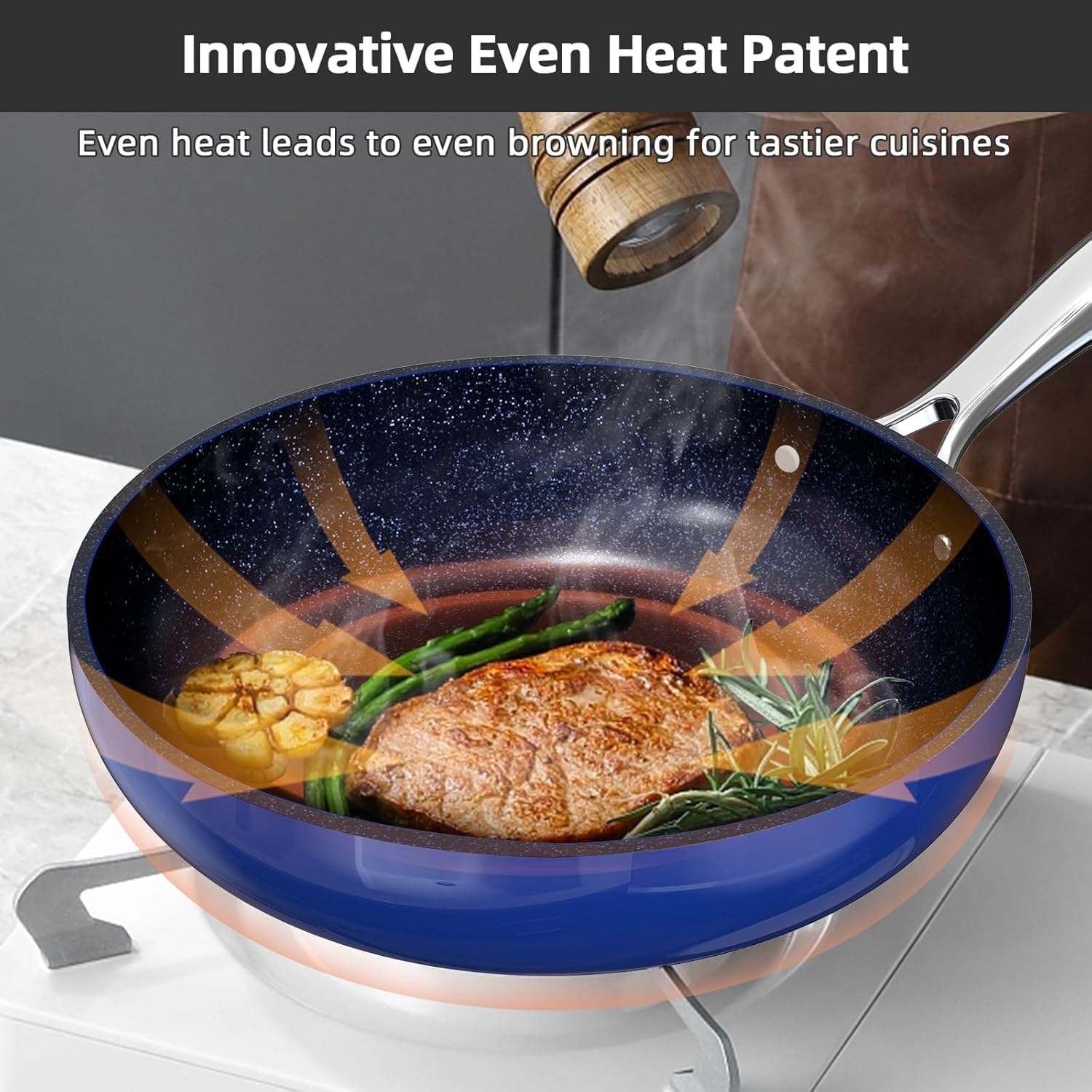 Nuwave Lux Pots and Pans Set – Multiple – Blueberry – Cookware Sets