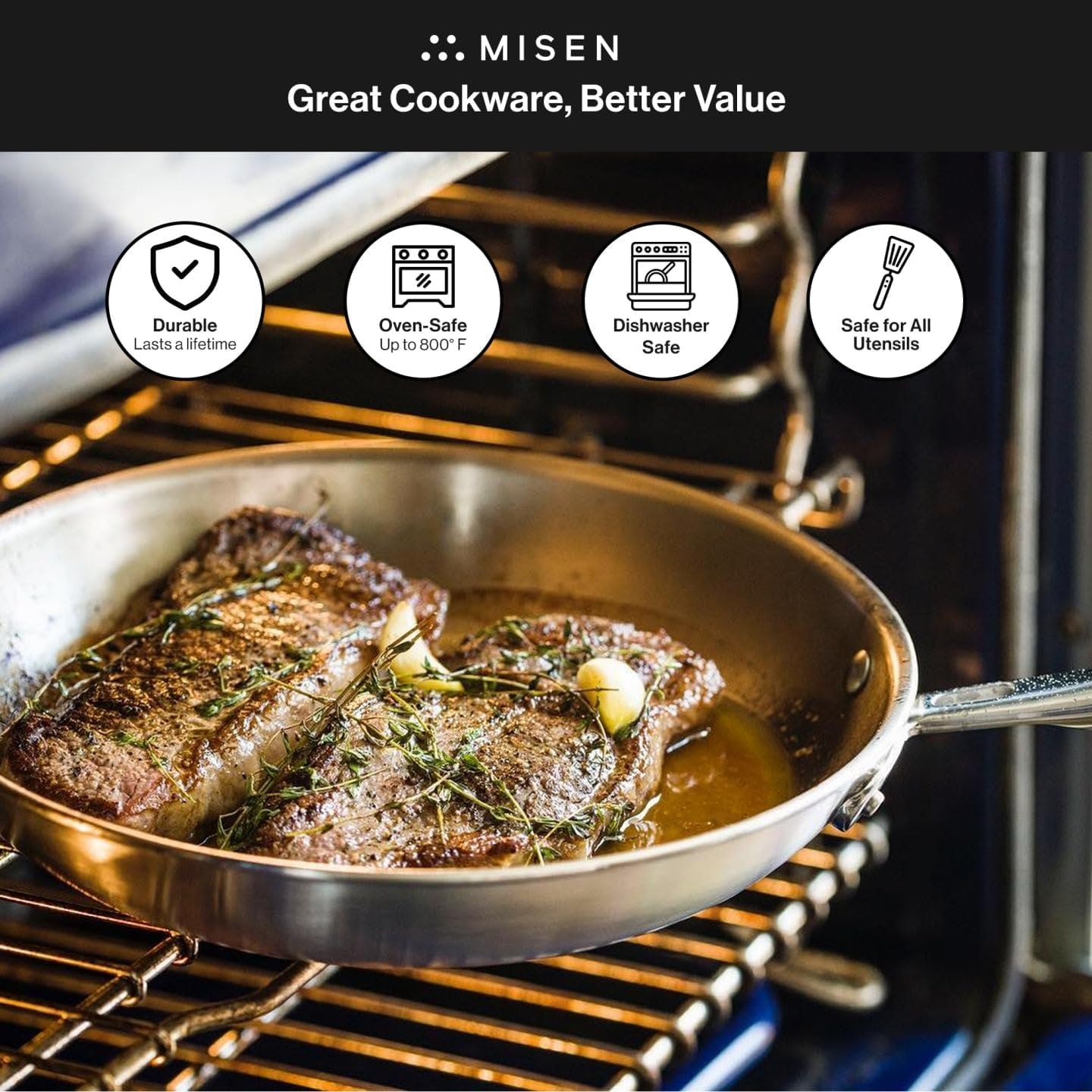 Misen Stainless Steel Cookware Set – 3 liters – stainless-steel – Cookware Sets