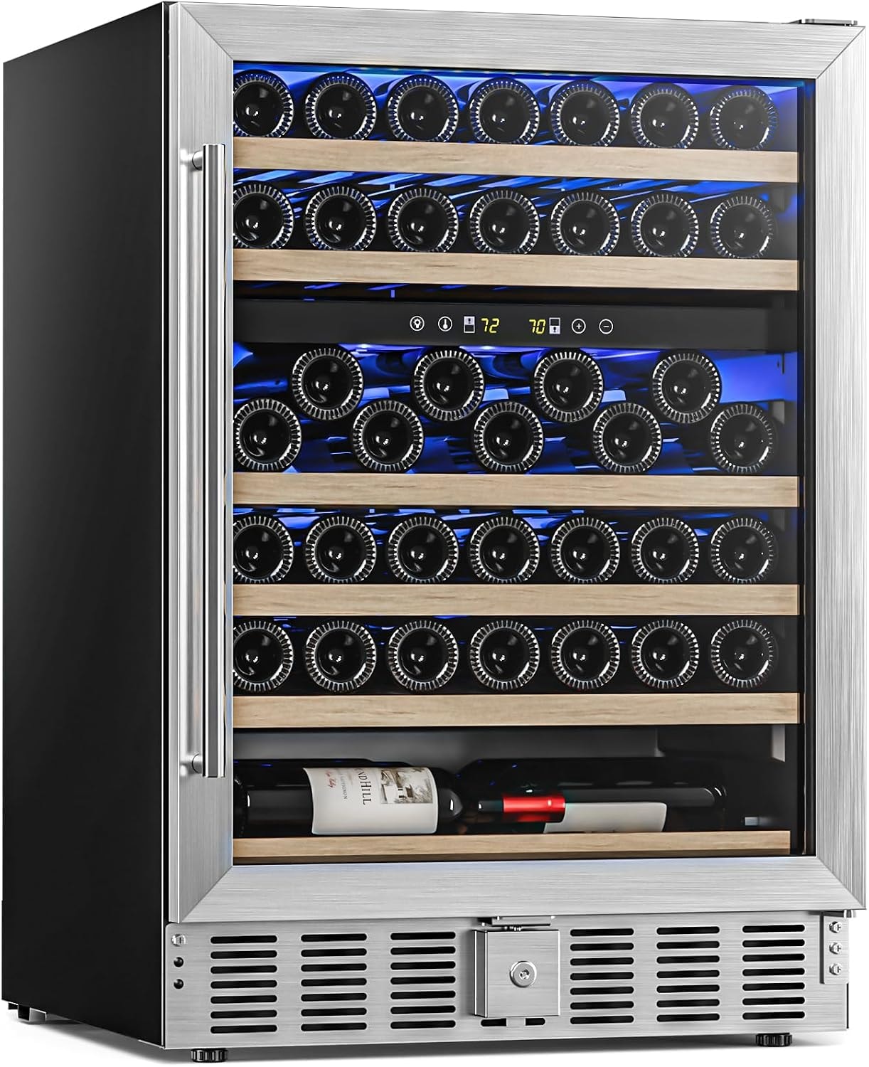 23.4'' 46 Bottle Dual Zone Freestanding/Built-In Wine Fridge & Beverag – 5 cubic feet – Black – Built-In Wine Cellars